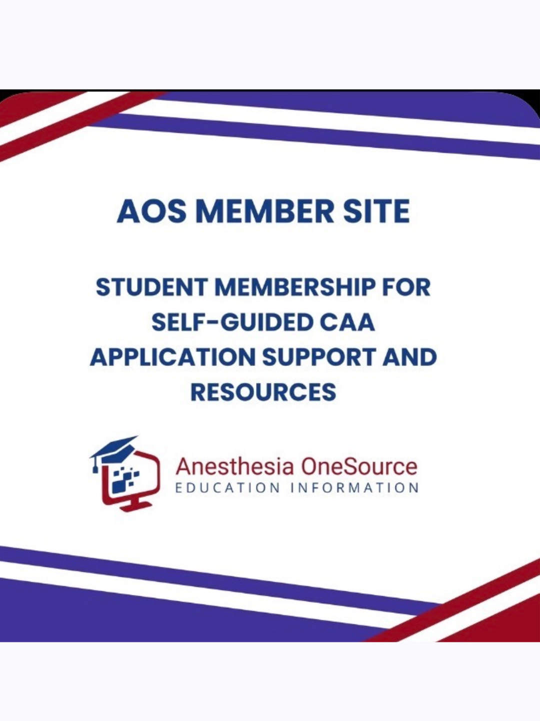 a graphic for the Anesthesia One Source Member site