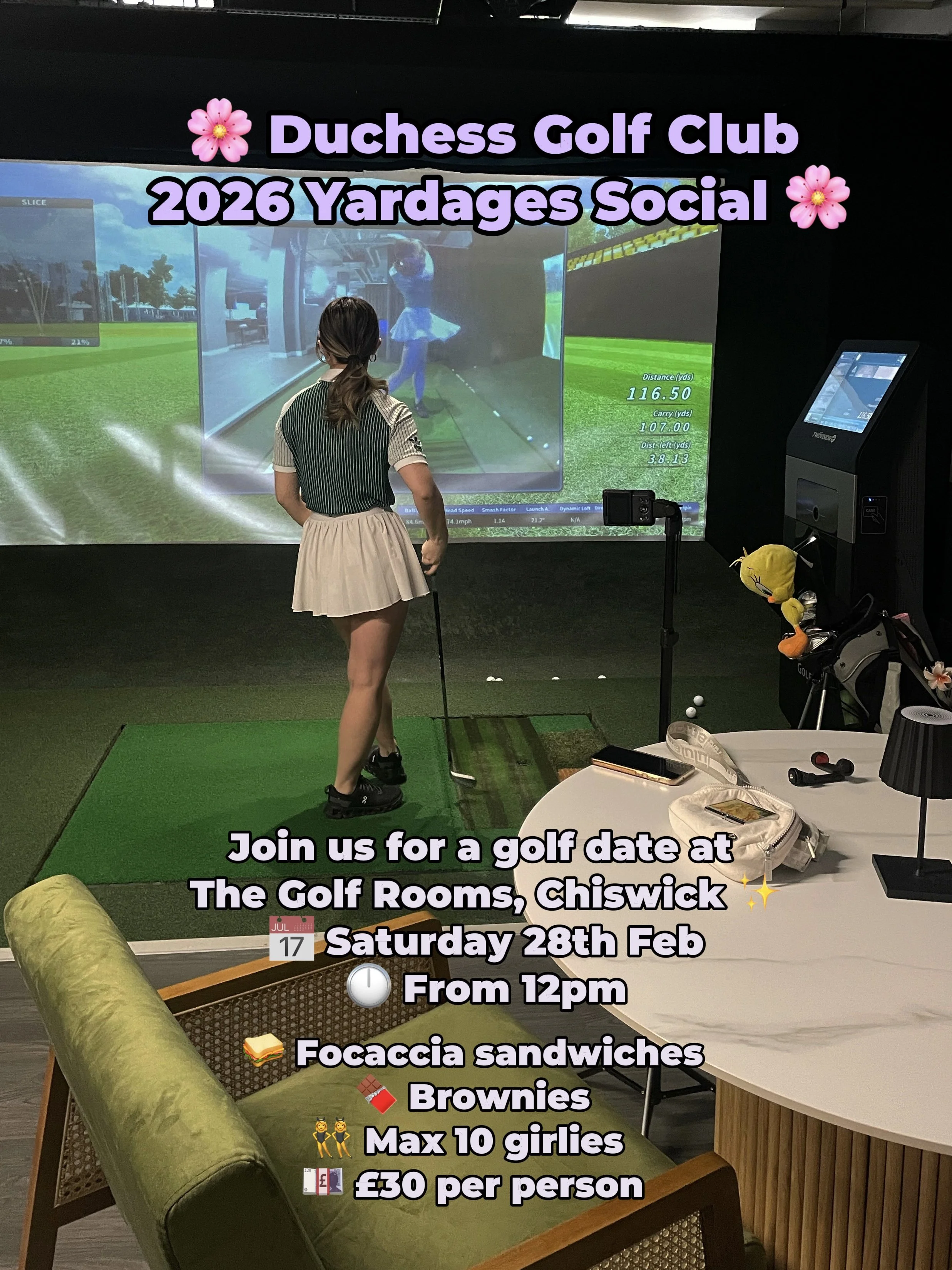 Duchess Golf Club 2026 Yardages Social at The Golf Rooms, Chiswick 