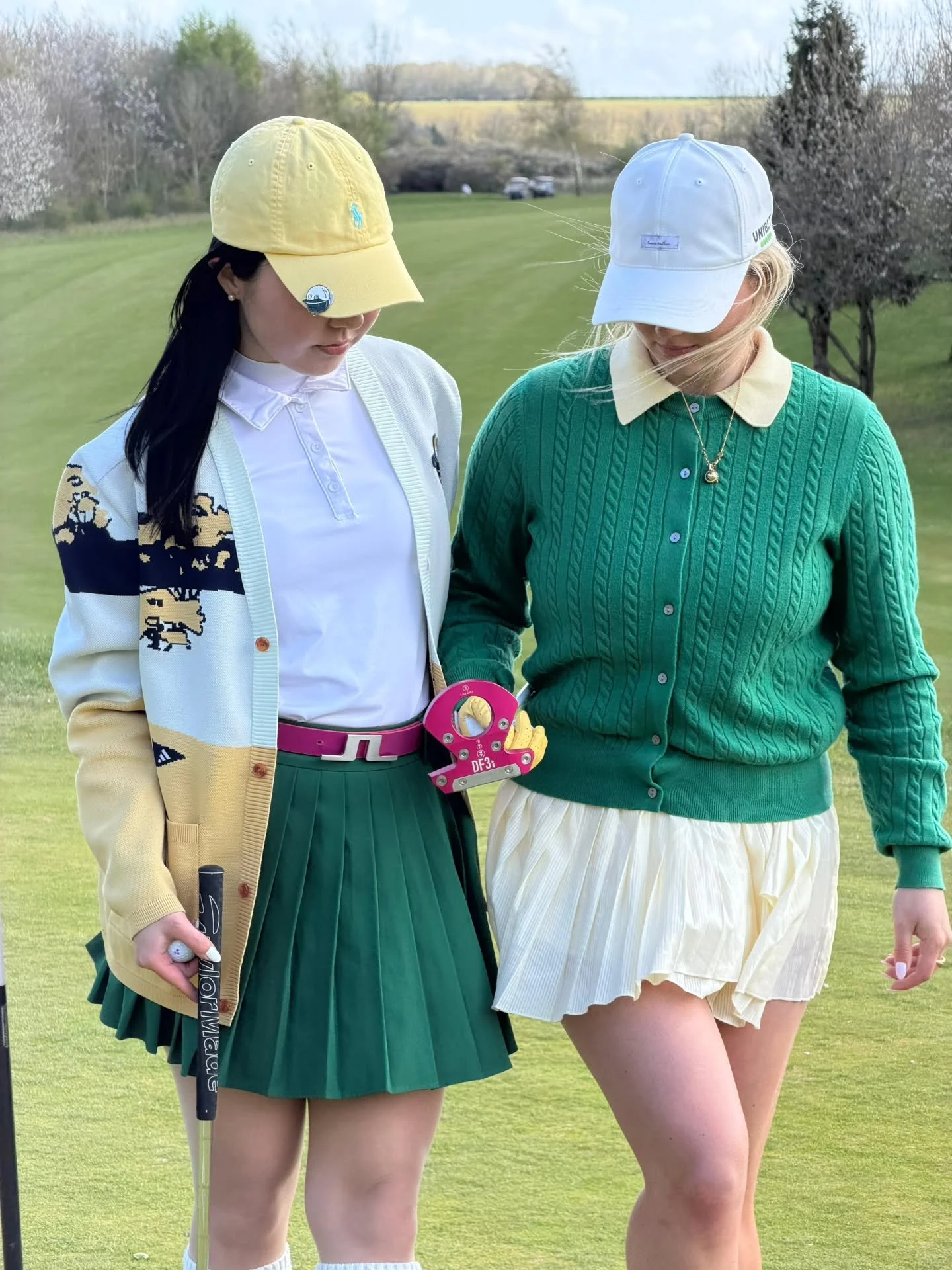 The assignment: 💚🤍💛 with 🩷 as an ACCENT only

From matching nails, belts, and even phone cases, our girls exceeded all expectations 👏🏻 👏🏻 👏🏻 

#golfgirl #themasters #golffashion #golffits