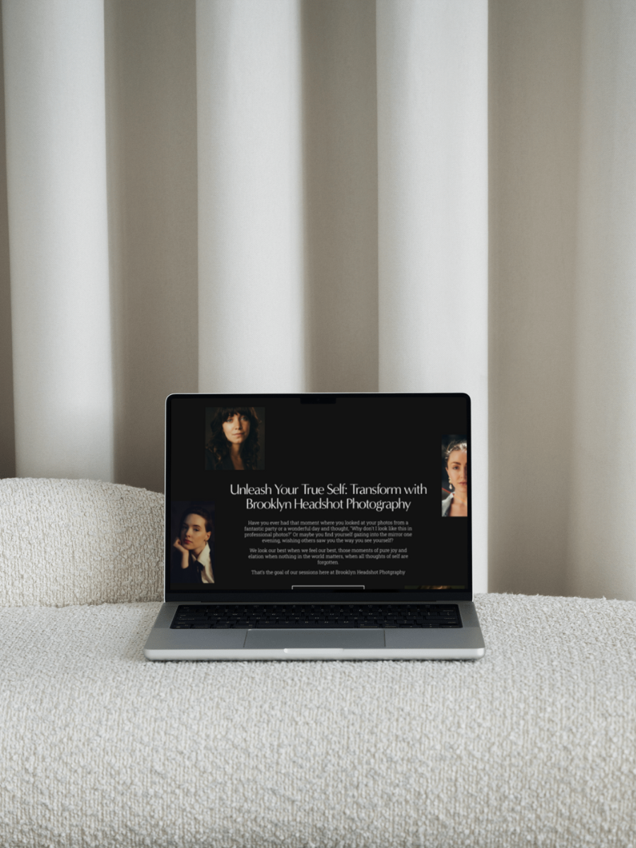 EQ Designs Website and SEO Studios Portfolio. Custom Squarespace Web Design for Photographers. Brooklyn Headshot Photography. Website Refresh