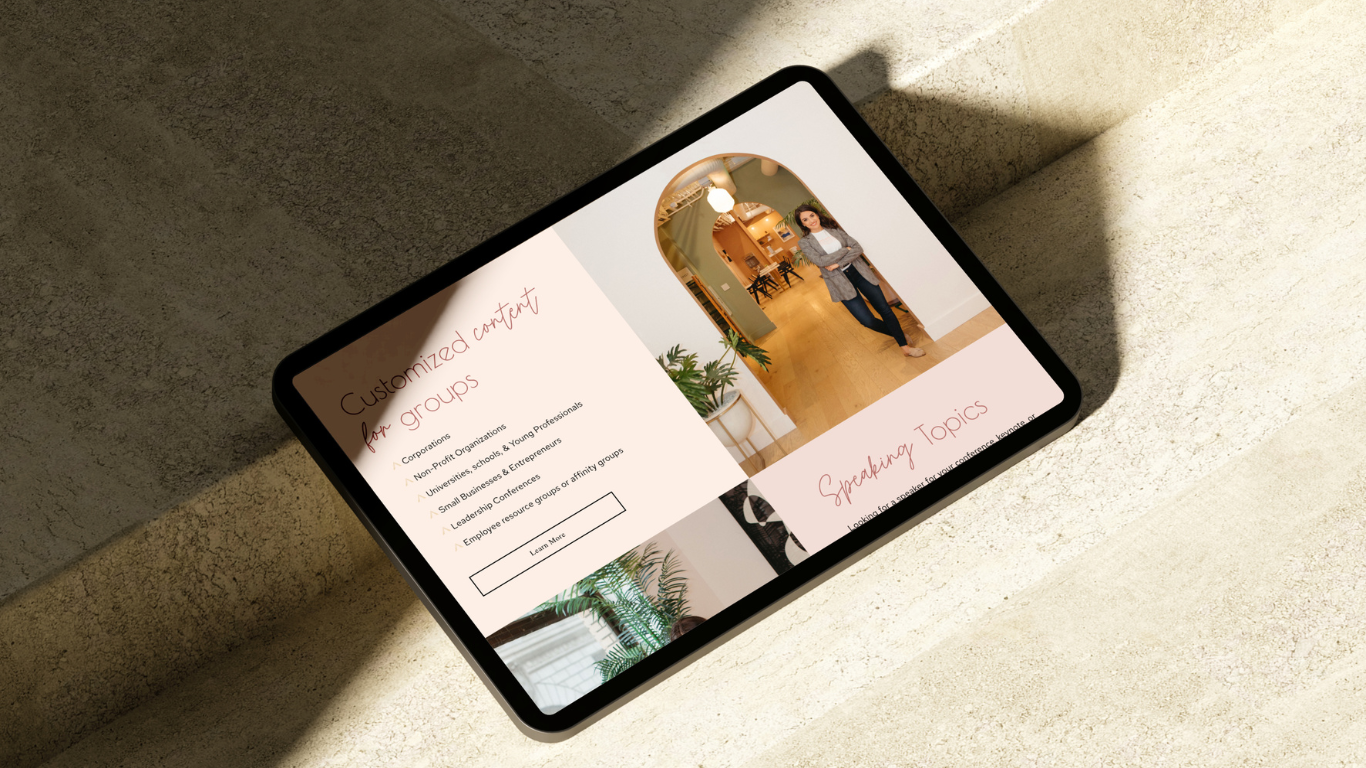 TNQ Studios Portfolio. Custom Squarespace Web Design. Her Era. Services Page