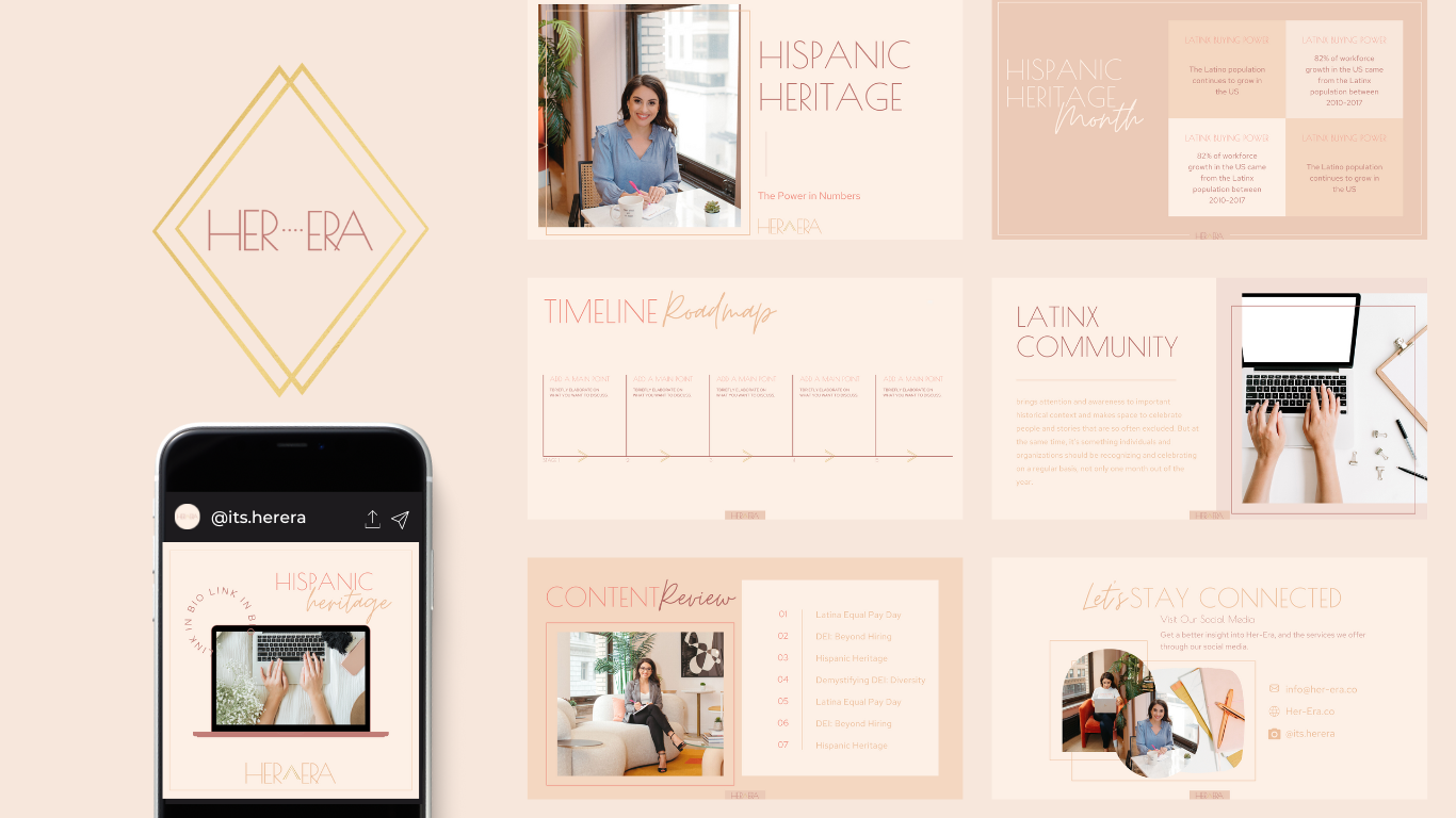 TNQ Studios Portfolio. Custom Squarespace Web Design. Her Era. custom branding and course design