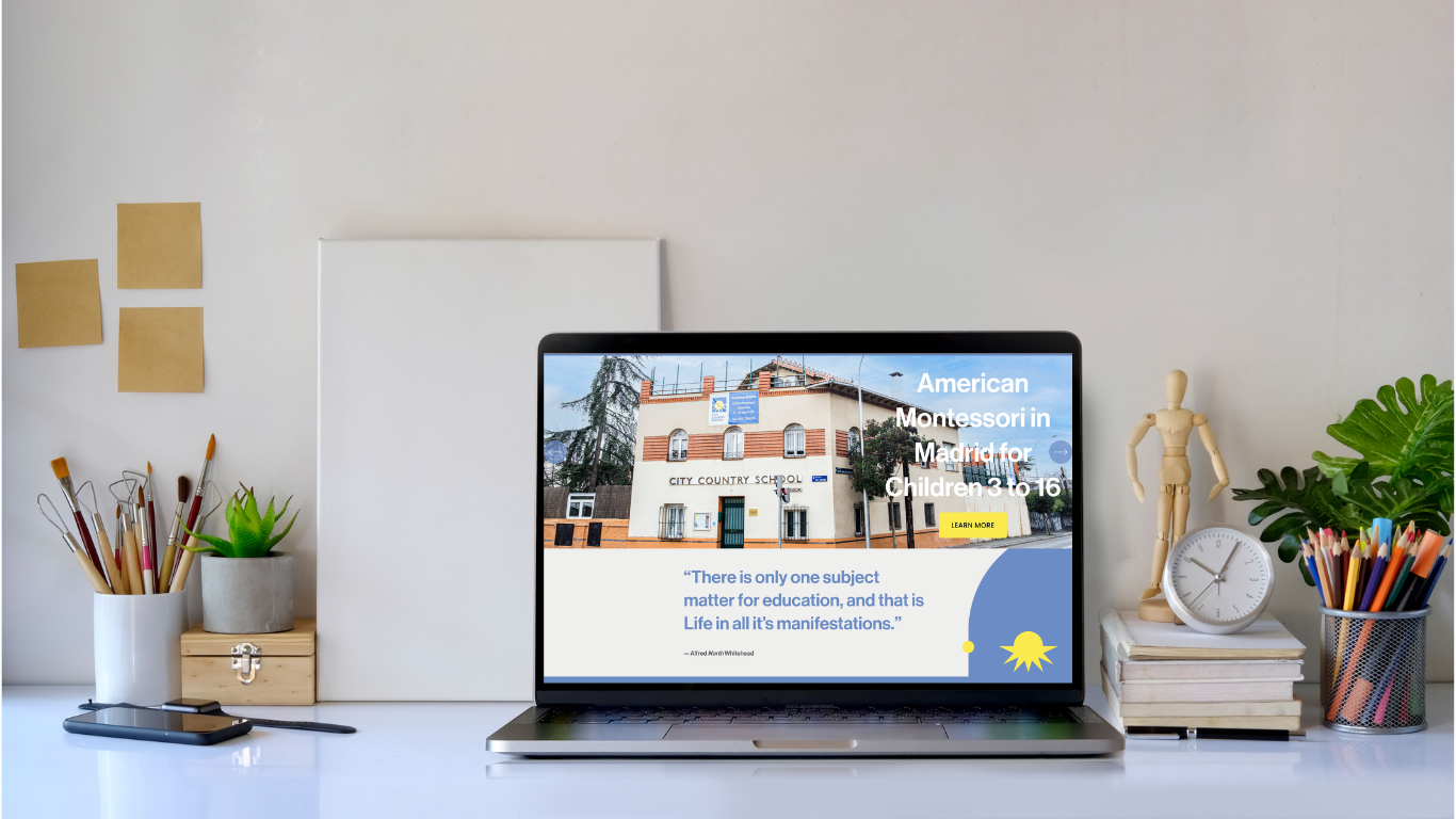 EQ Designs Website and SEO  Studios Portfolio. Custom Squarespace Web Design. City Country School . Montessori Education. Homepage refresh