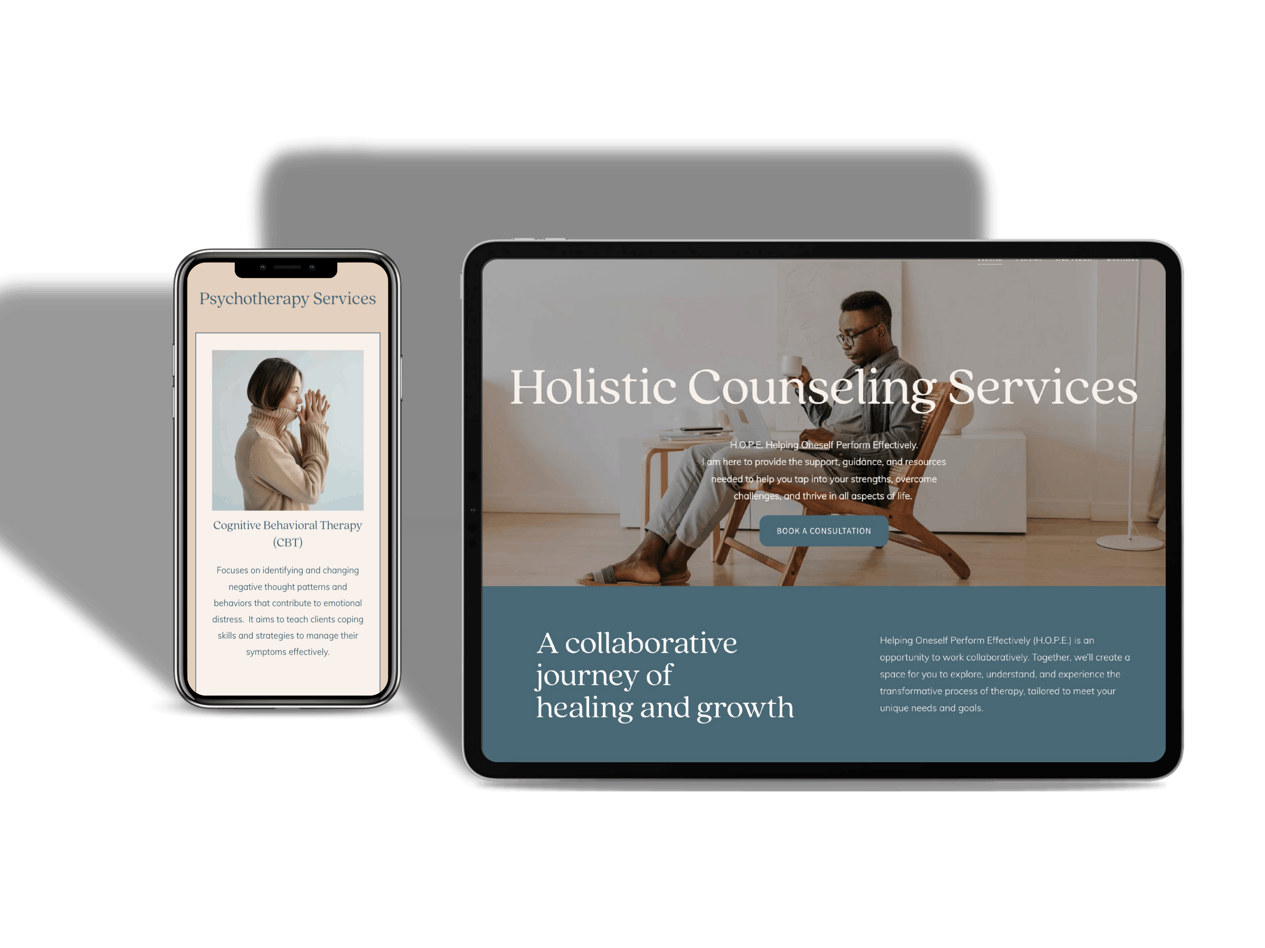 Hope Counseling Therapy Website Mock Up. EQ Creative Web Designs.png
