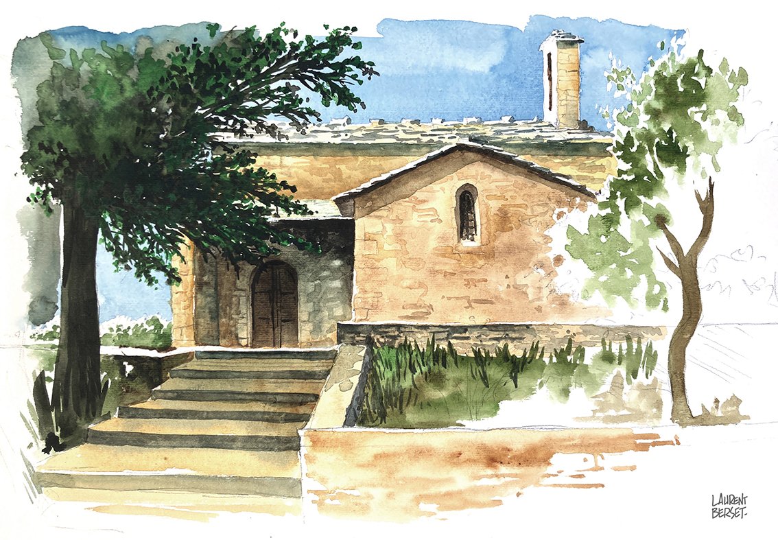 aquarelle croquis voyage Haute Provence