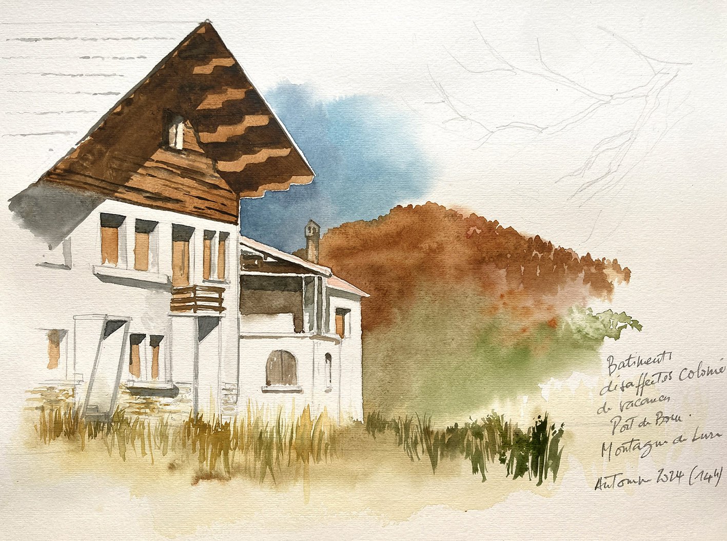 aquarelle carnet voyage Montagne Lure