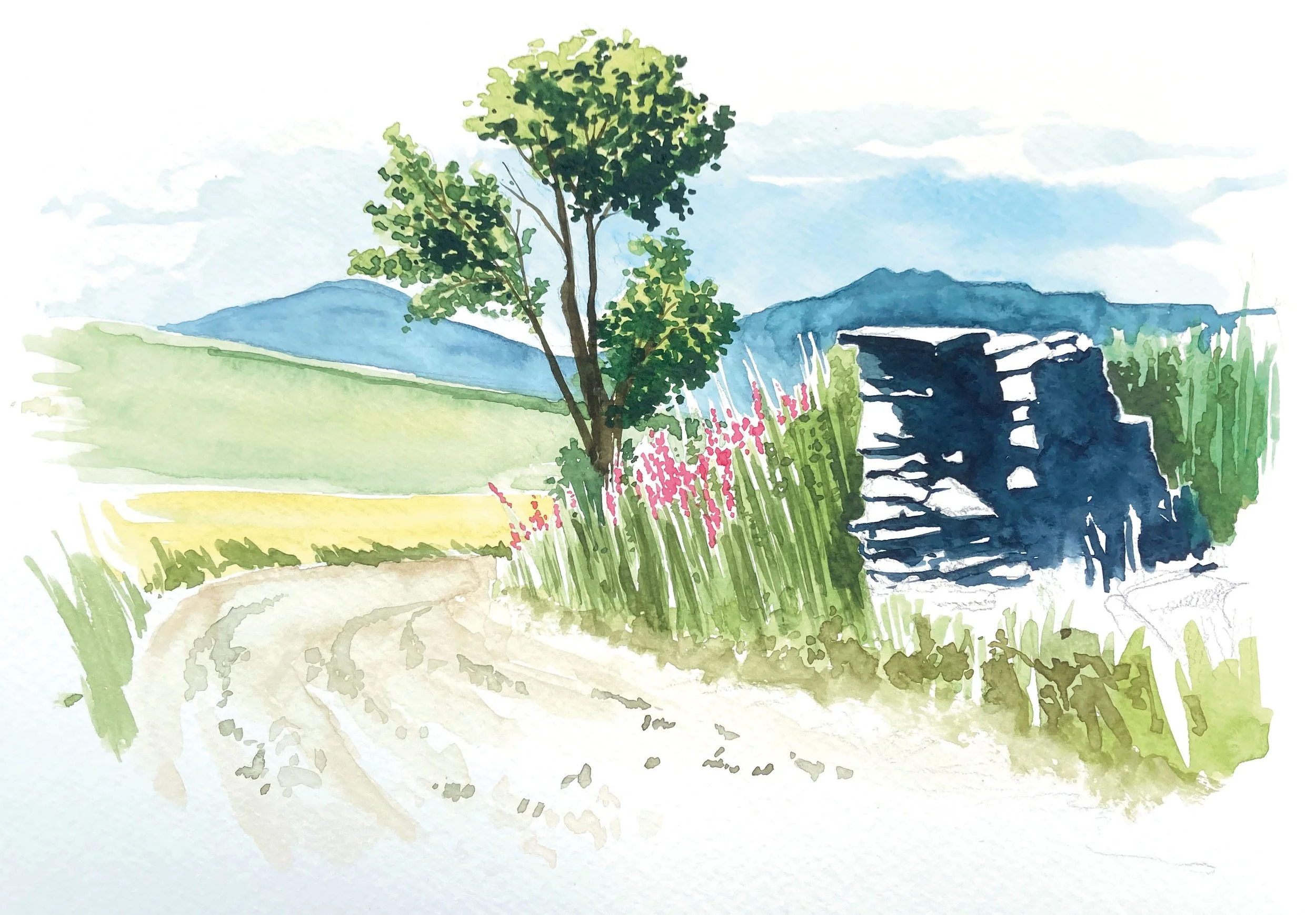 Aquarelle Roffiac Haute-Loire