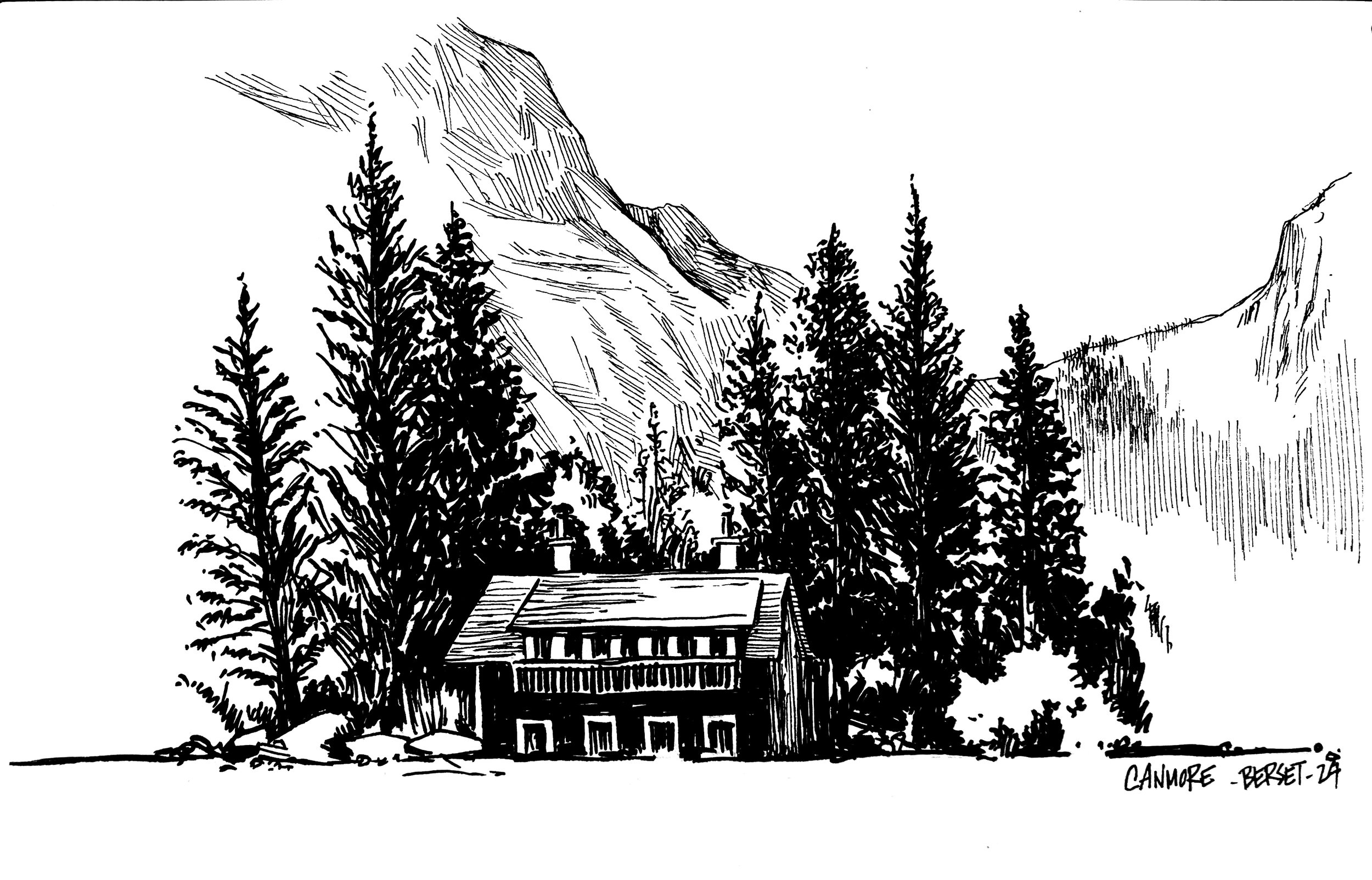 croquis trait Canmore Canada