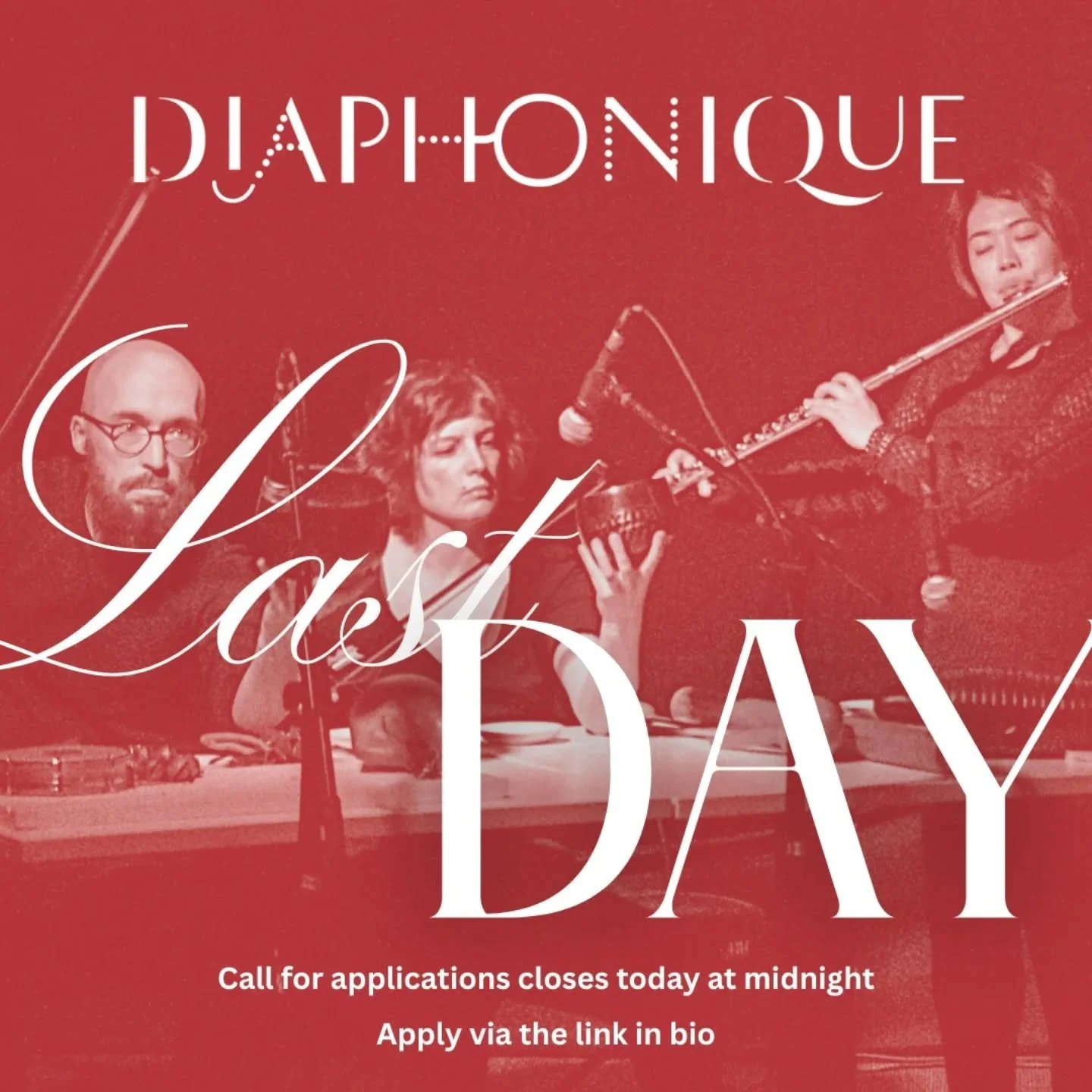 🚨 Last call! 🚨
It&rsquo;s the final day to apply to Diaphonique &mdash; applications close tonight at midnight (UK time)! Don&rsquo;t miss your chance to bring your cross-Channel music project to life.

#Diaphonique #CallForProjects #MusicFunding #