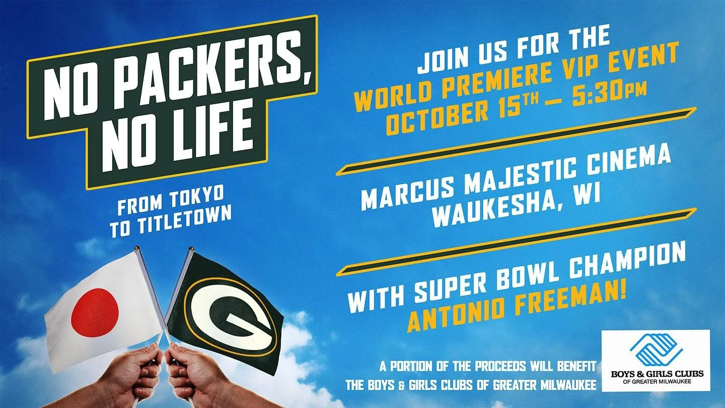 Excited to announce that Super Bowl Champion Antonio Freeman will be one of the Green Bay Packers’ legends you can meet at the World Premiere VIP screening of NO PACKERS, NO LIFE on October 15th!
There are still a few tickets available for e