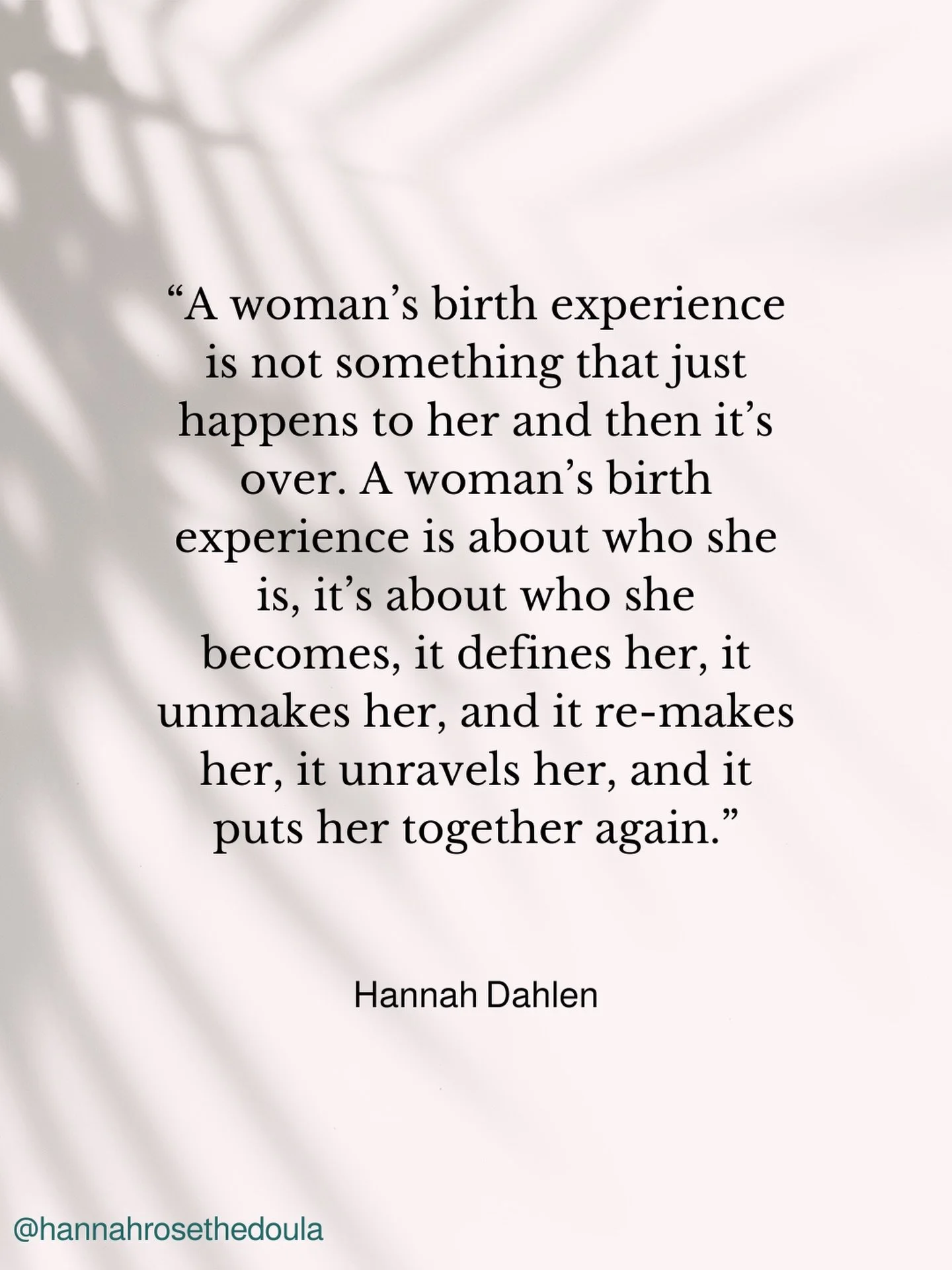 This quote from Hannah Dahlen resonates so strongly with me ❤️✨

#birth #mother #pregnancy 

➕ Follow me for empowering and informative posts for your pregnancy, birth and postpartum journey.

✉️ DM me if you&rsquo;d like to explore my in-person or v
