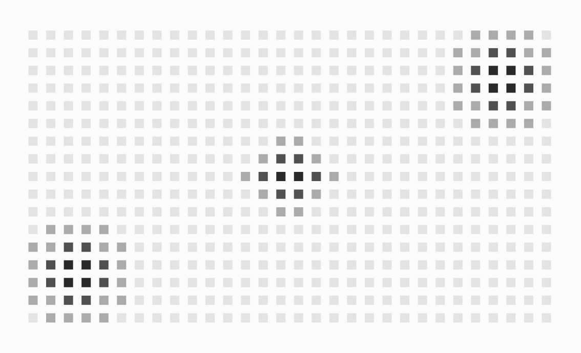 A grayscale pixelated image with a pattern of varying shades, no discernible objects or scene.