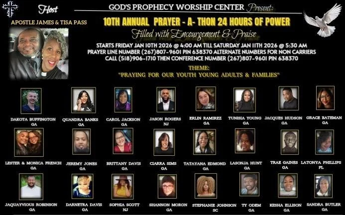 10th Annual Prayer-a-thon with God’s Prophecy and Worship Center