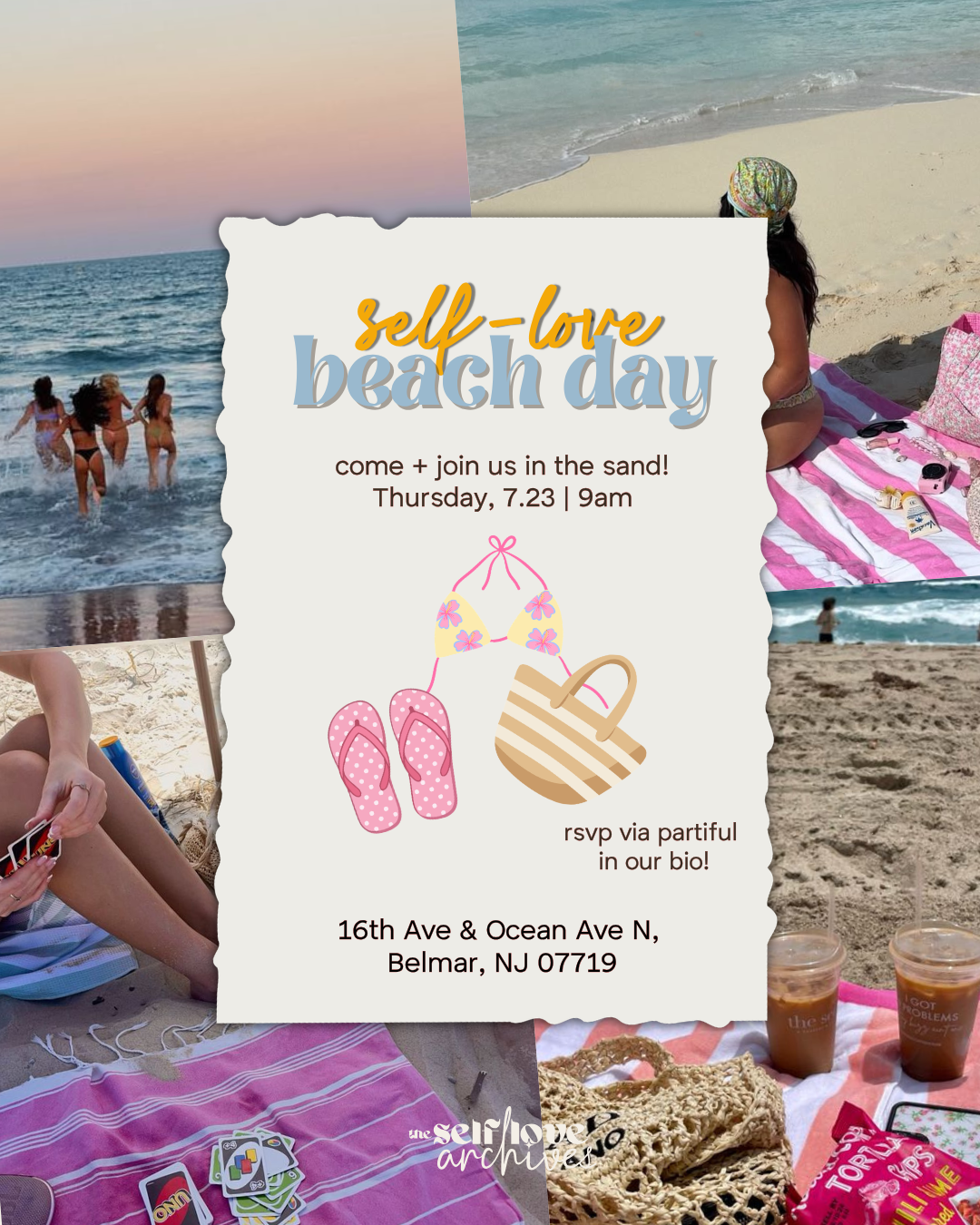 the self-love archives girls beach day flyer