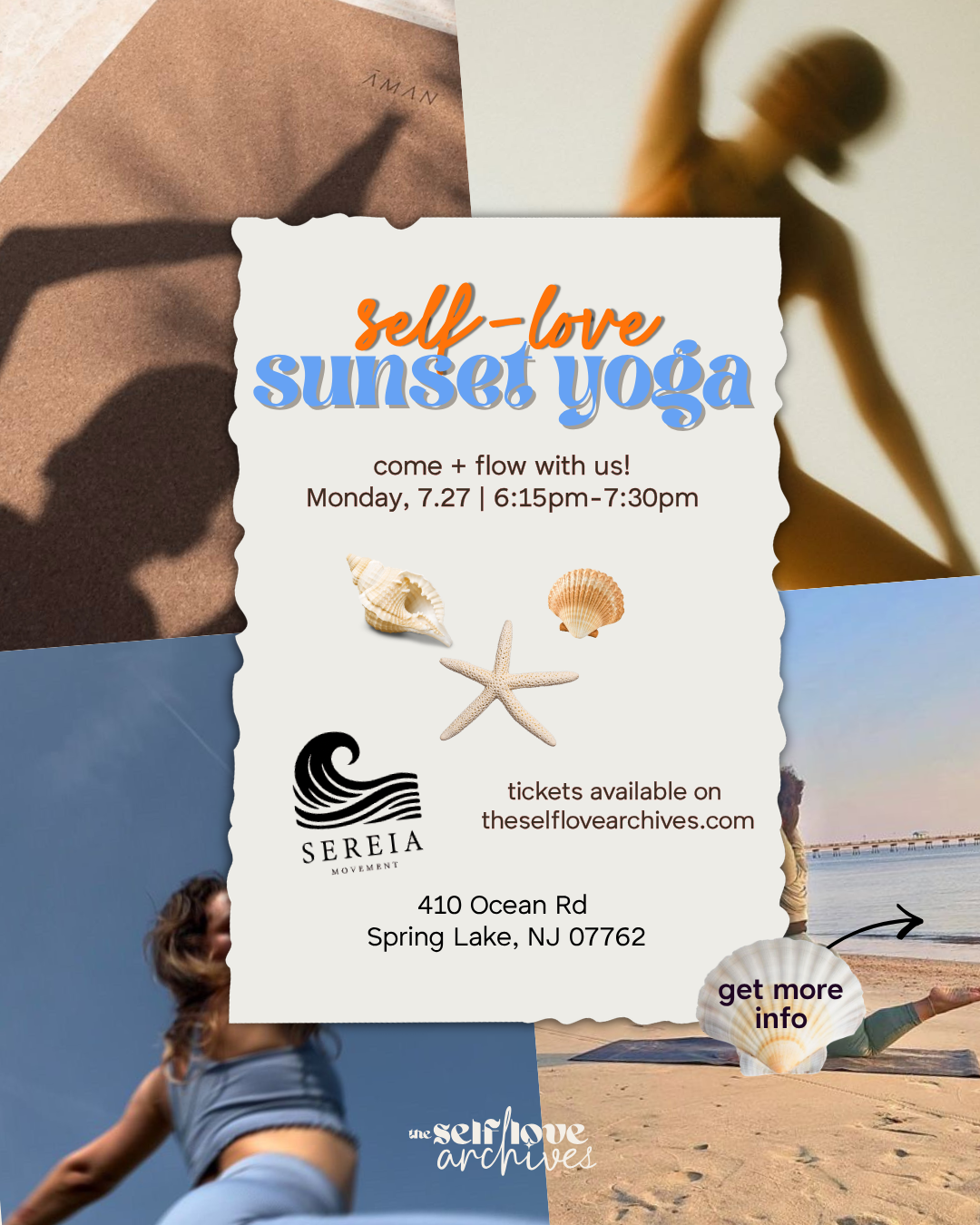 sunset selflove yoga flyer spring lake