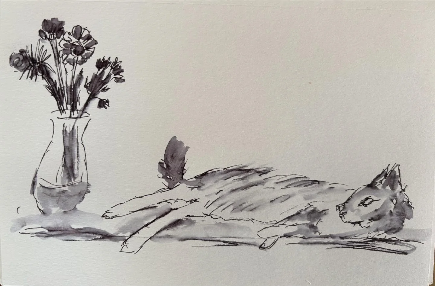 Smelling the flowers&hellip;
#stradaeasel Day 28
#inkandwash #davidcrowellfineart