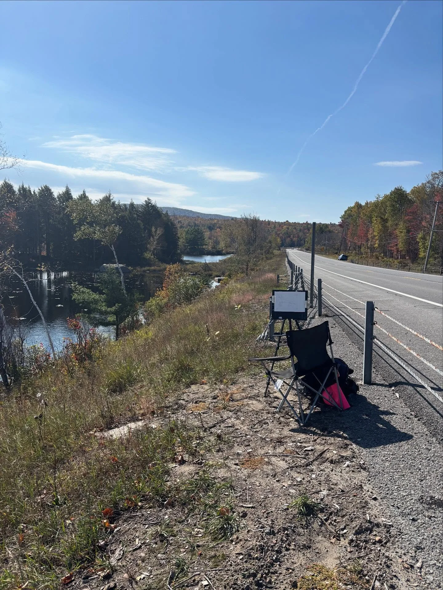 Roadside painting again&hellip;. 
#pleinair #adirondacks #watercolor #davidcrowellfineart