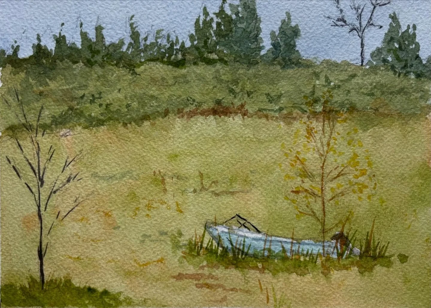 Cast Away, 5x7

#pleinair #watercolor #davidcrowellfineart