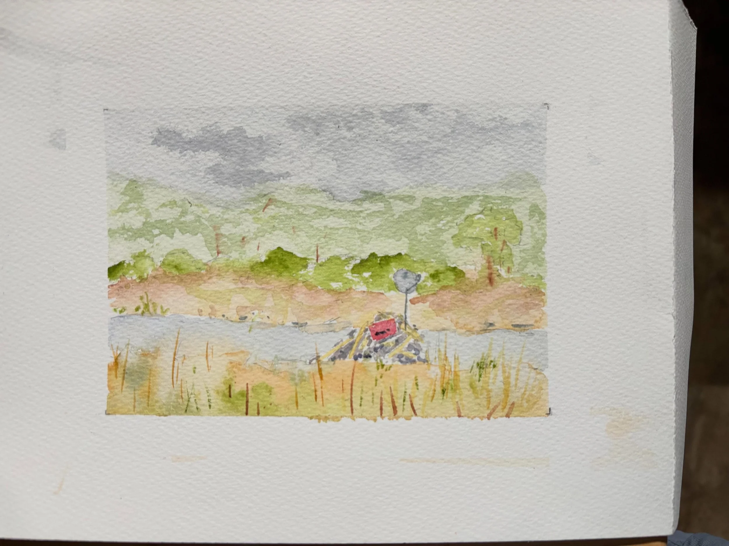 &ldquo;Rabbit Ears&rdquo;. 5x7, plein air watercolor. 

Today&rsquo;s sketch. 

#adirondacks #pleinair #watercolor #davidcrowellfineart