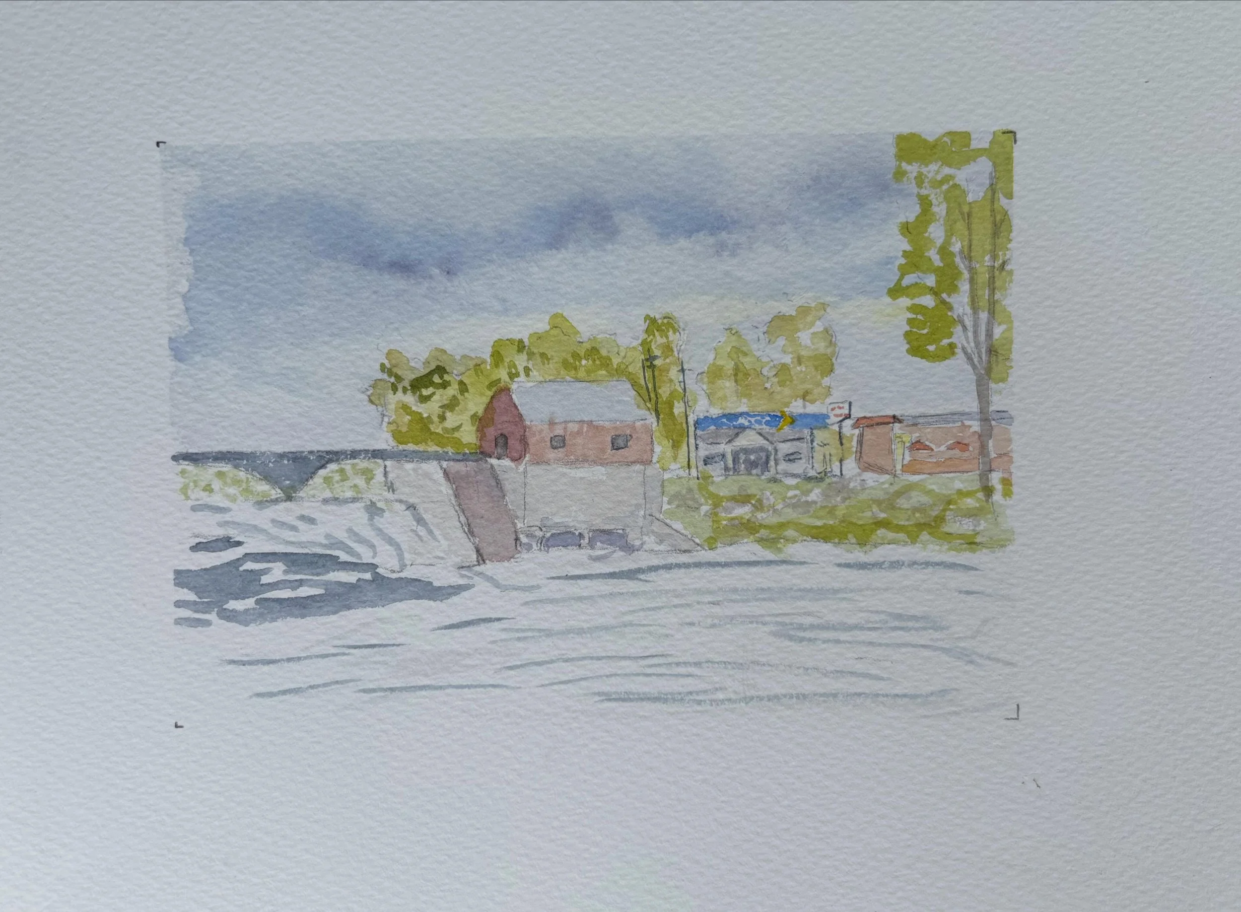 Power to the People!  5x7 #pleinair #watercolor #davidcrowellfineart