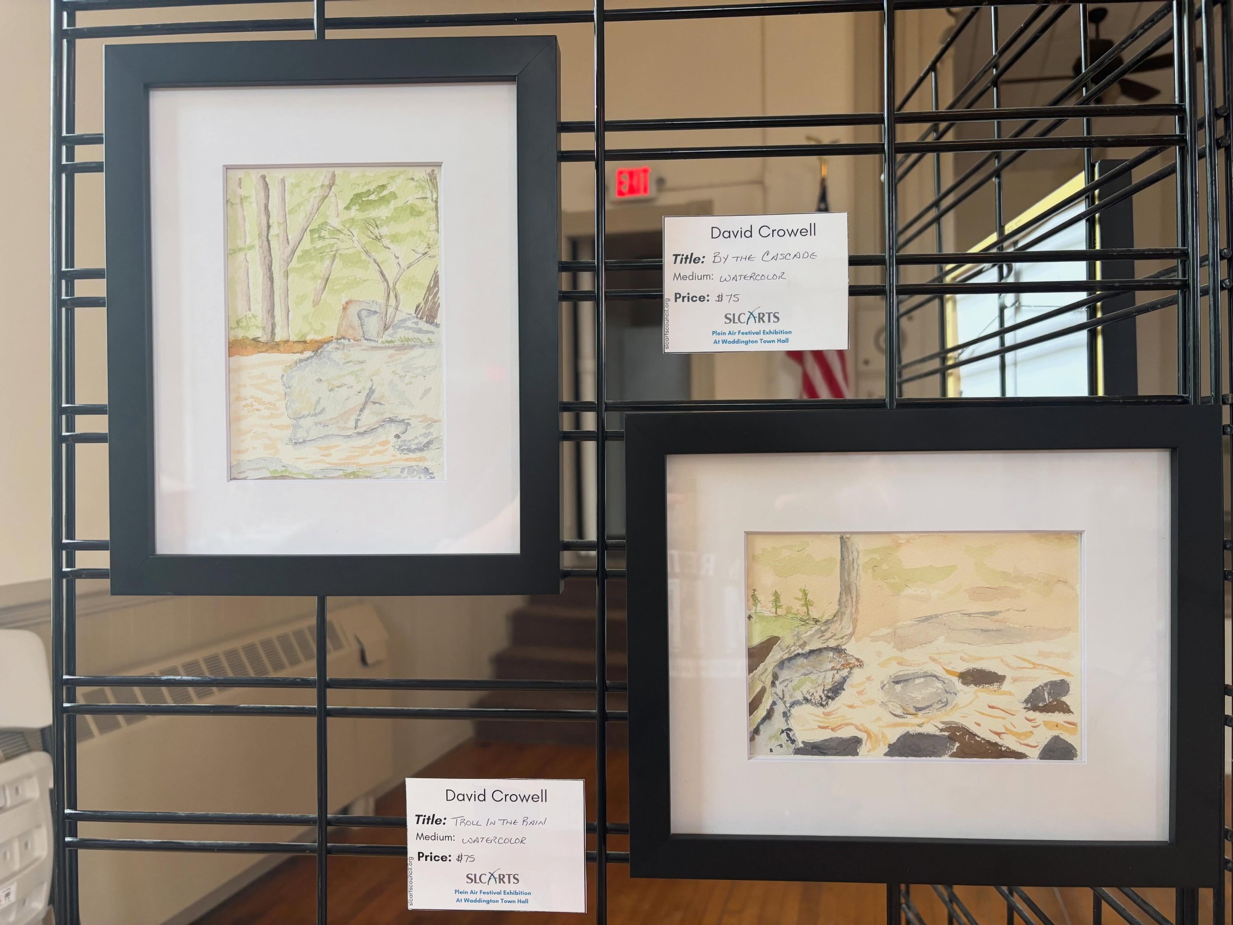 I have been told these two are now a pair&hellip;. At Waddington Town Hall 4:00-6:00
For @slcartsny Art in the Open plein air festival

#watercolor #pleinair #davidcrowellfineart