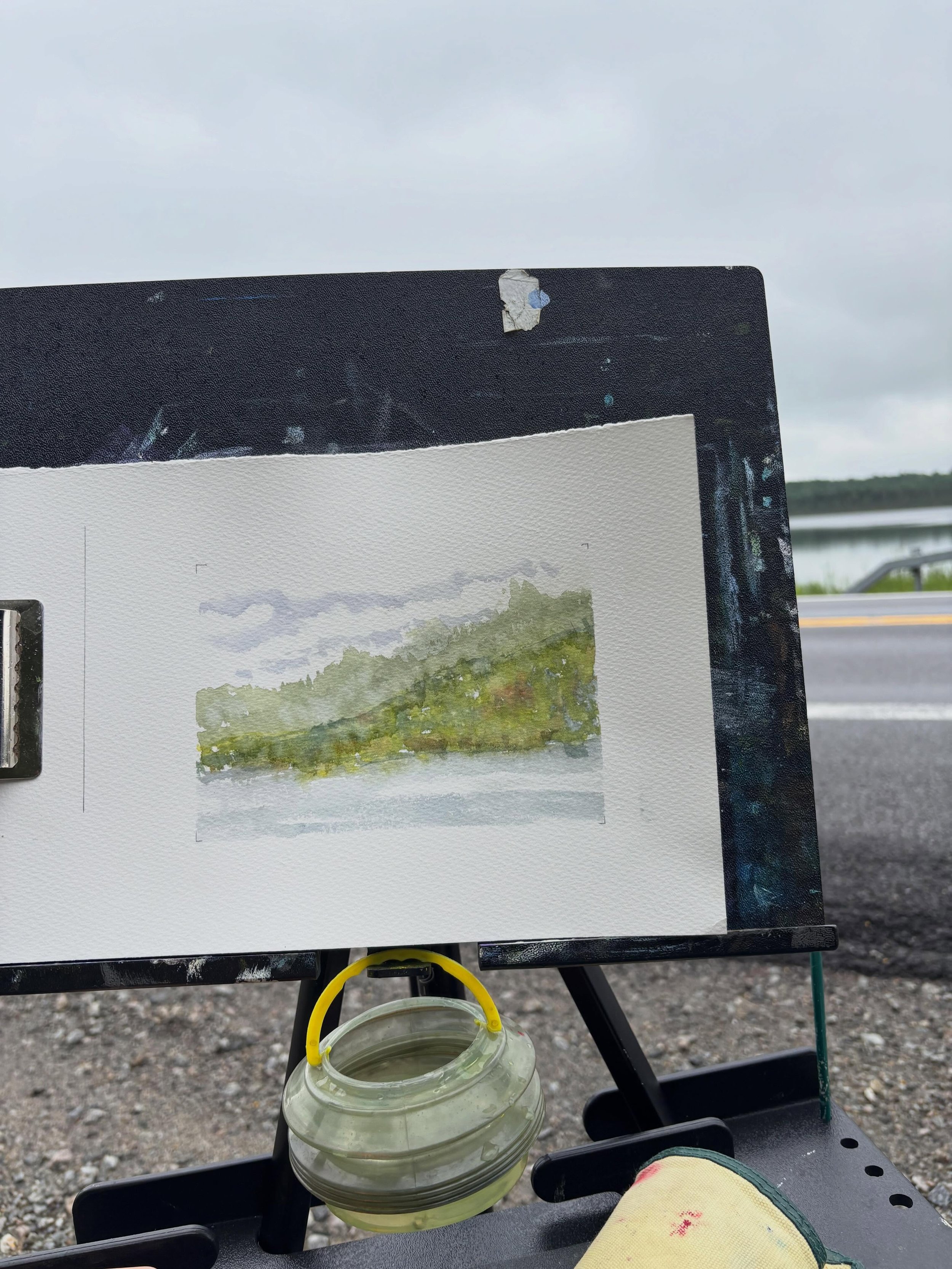 Noodling in the rain with my buddy Swede at #paintadirondacks2026

#pleinair #watercolor. #davidcrowellfineart