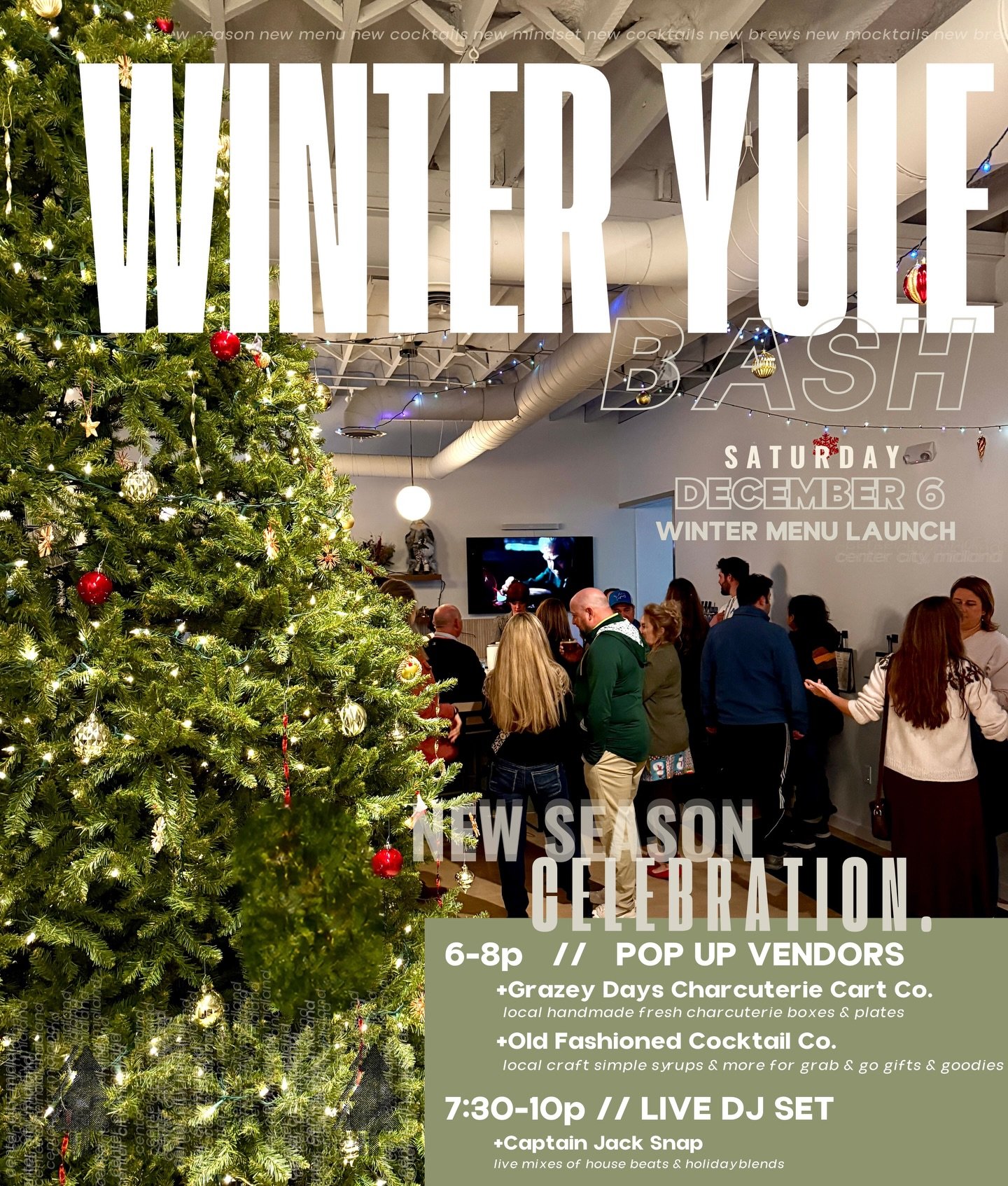 today&rsquo;s the day. Winter Yule Bash is here. hosting an all-day celebration of the jew season with a new draft beer lineup, cocktails, mocktails, wines &amp; more. from 12-12 with popups, watch parties, djs &amp; everything else you need to fill 