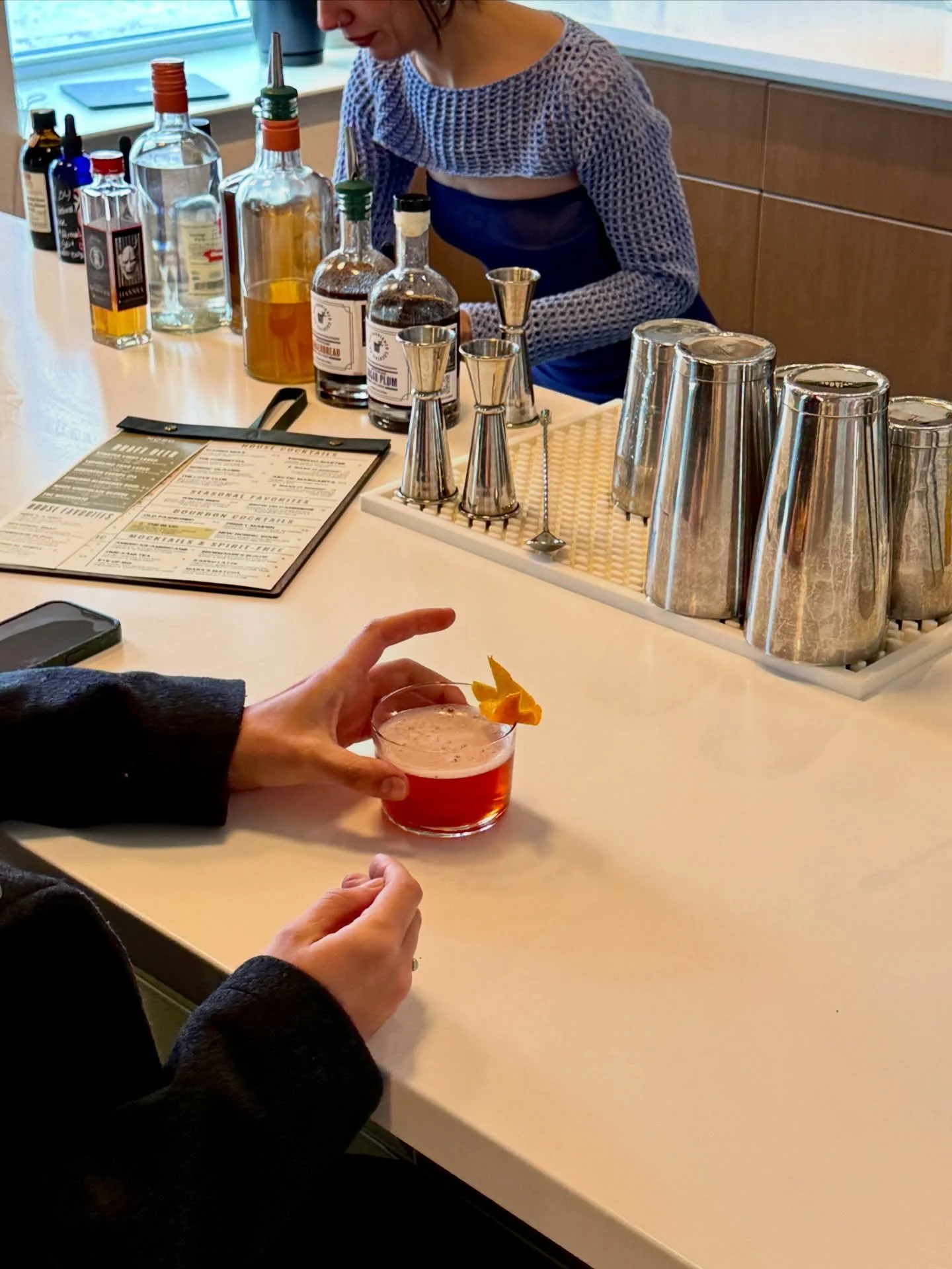 fresh week, fresh season, fresh menu, same coziness, same vibes, same community. day 1 of our new menu was a hit. now it&rsquo;s time to try them all. open 12p-12a. we sell gift cards now, too. swing thru to try a new cocktail, mocktail, beer or wine