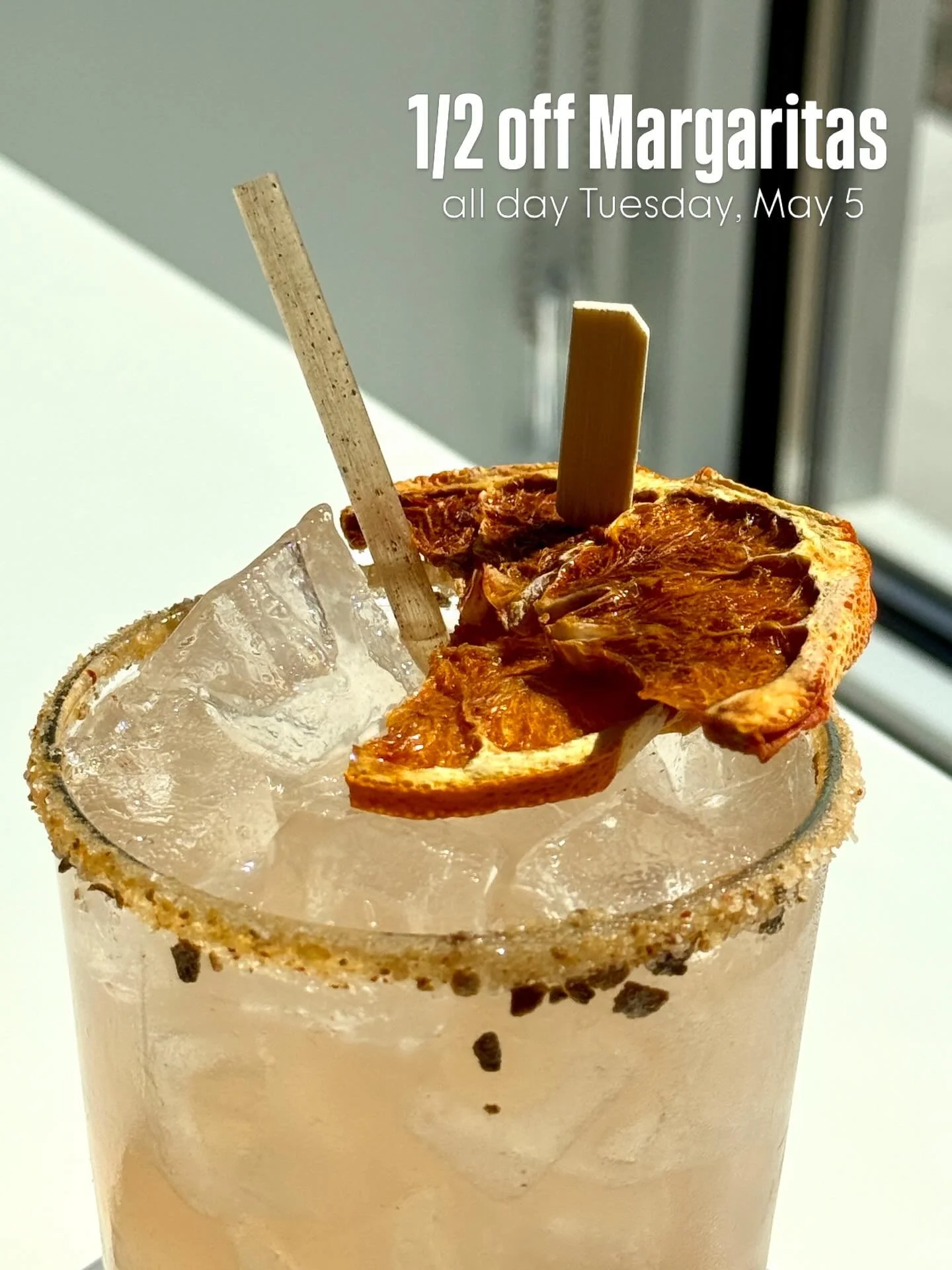Margaritas half off all day on Tuesday. 
We&rsquo;ll be open 2-midnight so grab one early (or late ⏰).
Happy Cinco de Mayo, friends!