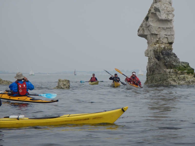 Jurassic Coast Paddle - Rounding the headland close to Old Harry. This particular paddle was organised by Norman H in May 2016 but the group has also done this trip on our Poole Harbour and Jurassic Coast weekends.