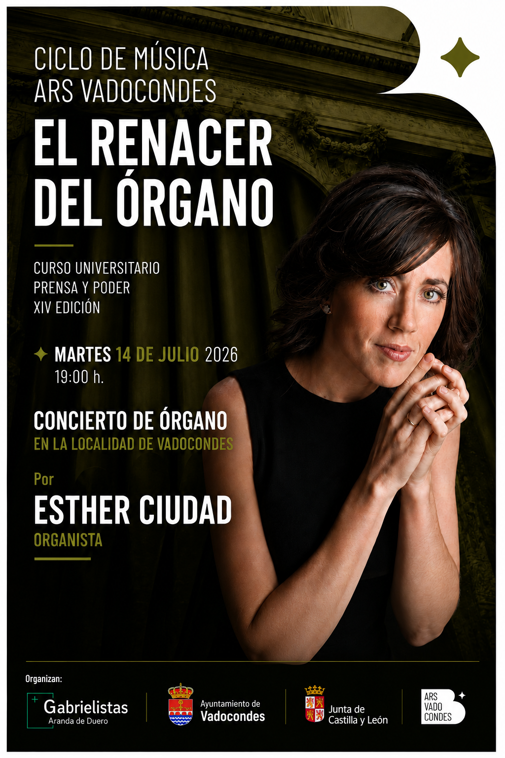 El órgano histórico de Vadocondes, escenario del recital de Esther Ciudad dentro del XIV Curso Universitario «Prensa y Poder»