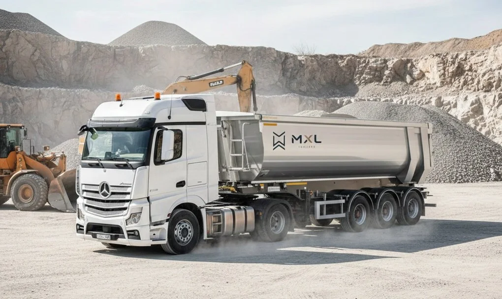 semi remorque benne TP 3 essieux