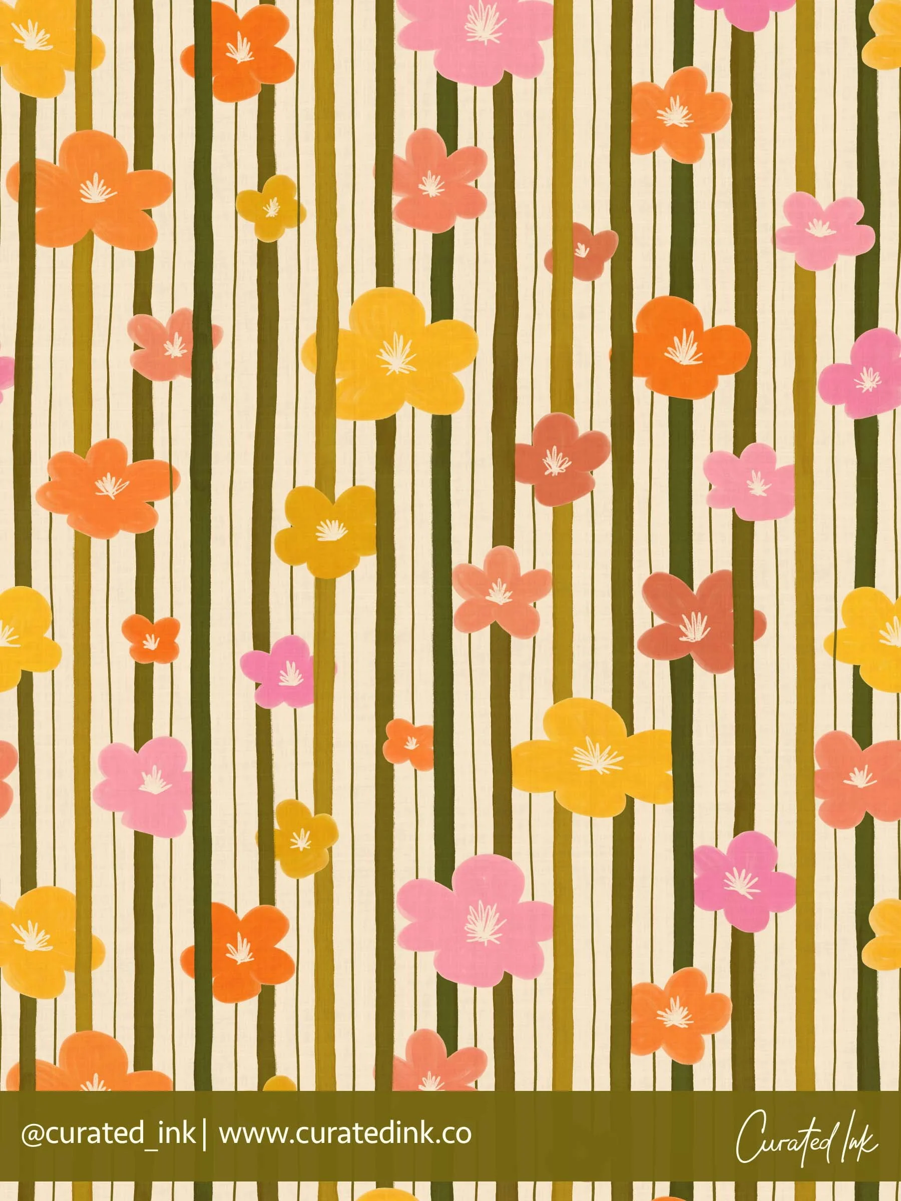 BTM-1100 Floral Stripe Maximalism