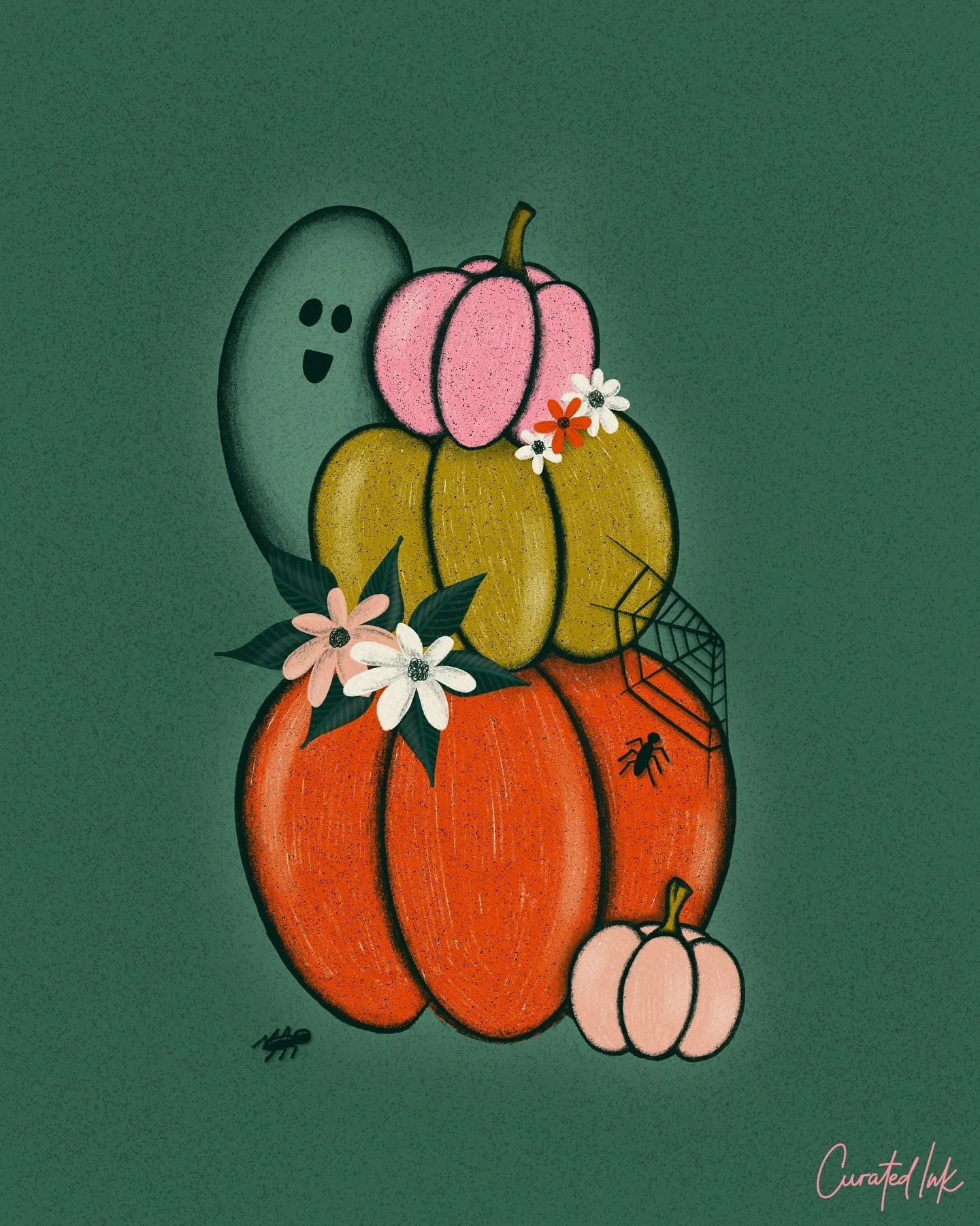 Haven’t been to a pumpkin patch in ages but I feel like spiders and would definitely be there…and maybe a cute friendly ghost!
Pumpkin pals for #galoweenartchallenge2025 hosted by @chanellkristen @daniellechandlerdesign @lack.studio @li