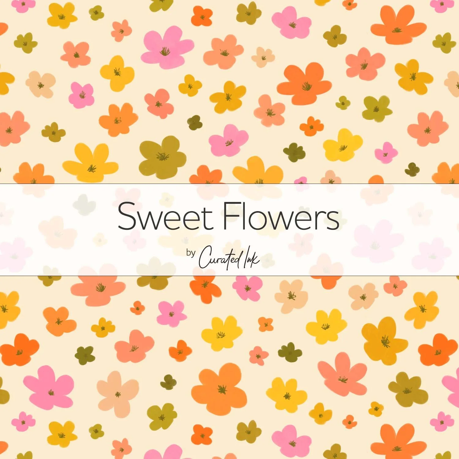 Sweet Flowers collection showing a ditsy floral pattern