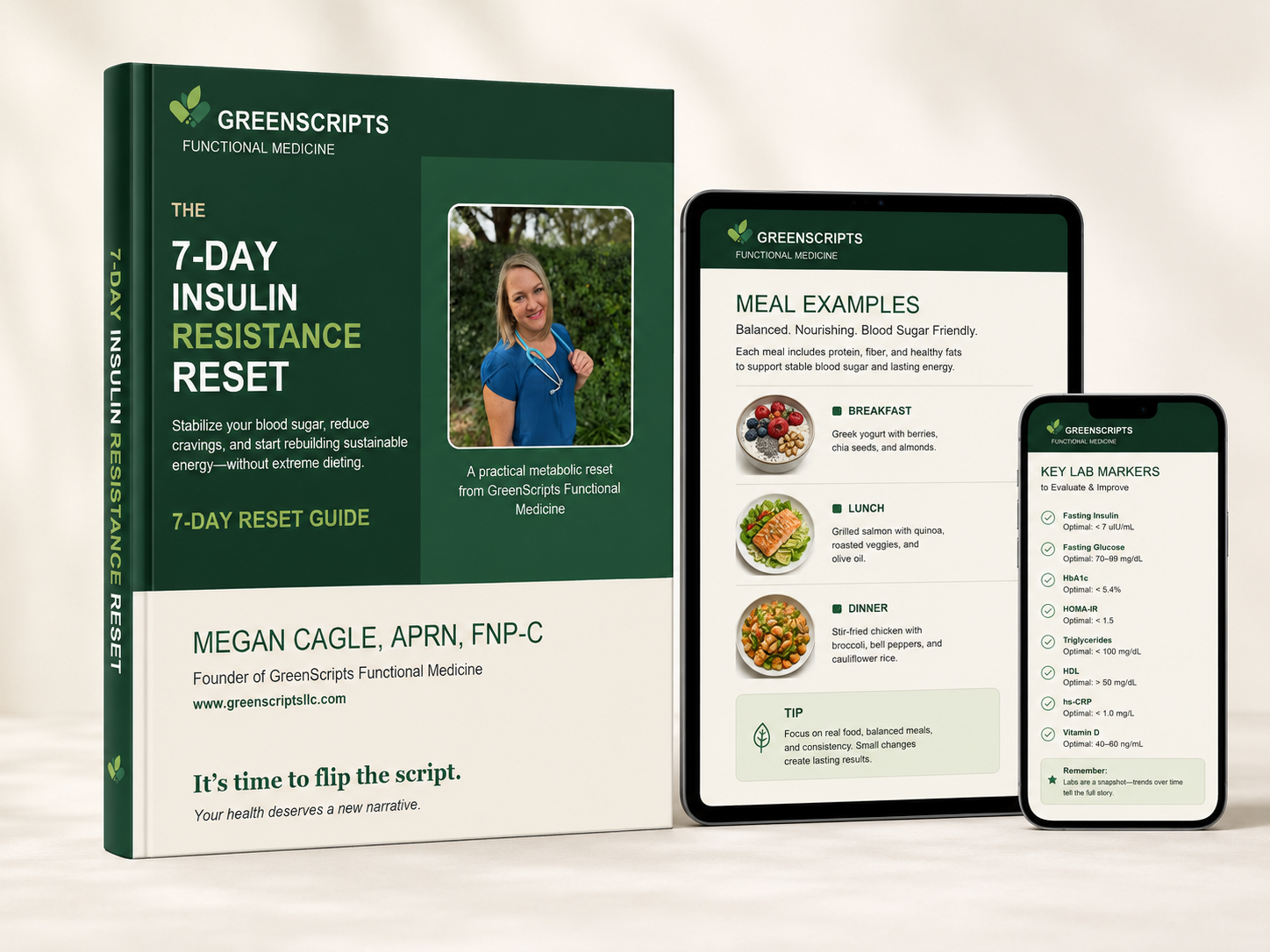 Image of the book cover for the 7-Day Insulin Resistance Guide
