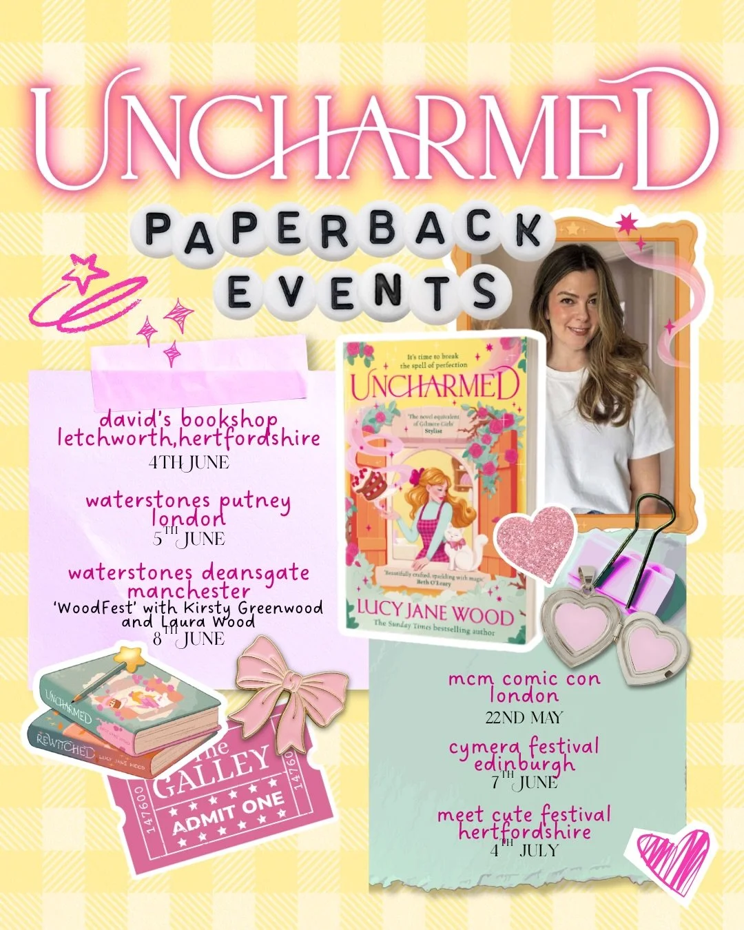 💖 Here we gooo&hellip; Uncharmed paperback yaps incoming ✨ I&rsquo;m so excited to be popping up at all of these lovely, cosy bookish events over the next couple of months. Grab yourself a coffee, bring a sweet treat, be brave enough to take yoursel