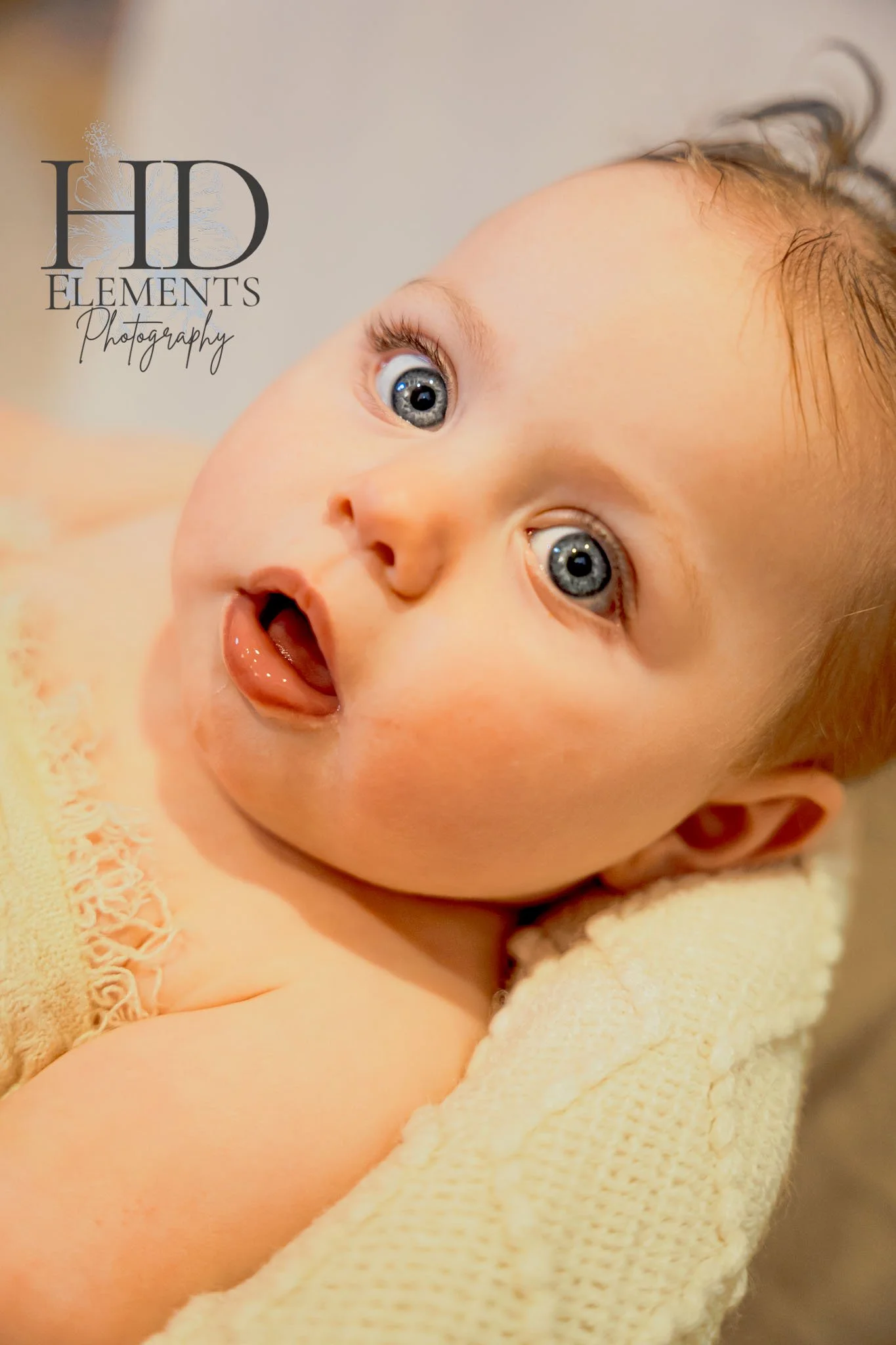 Close up images of infant baby girl.