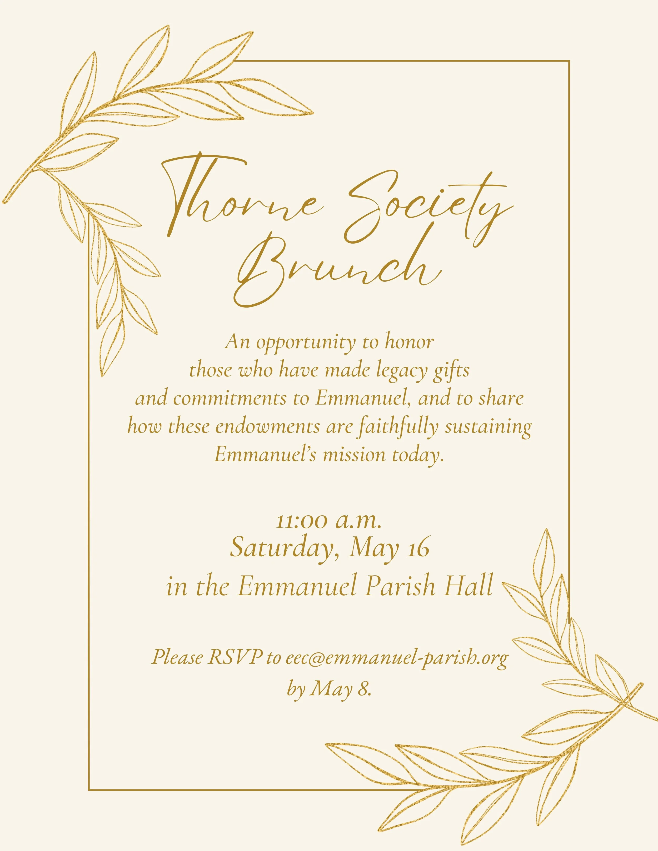 Robert Thorne Society Brunch