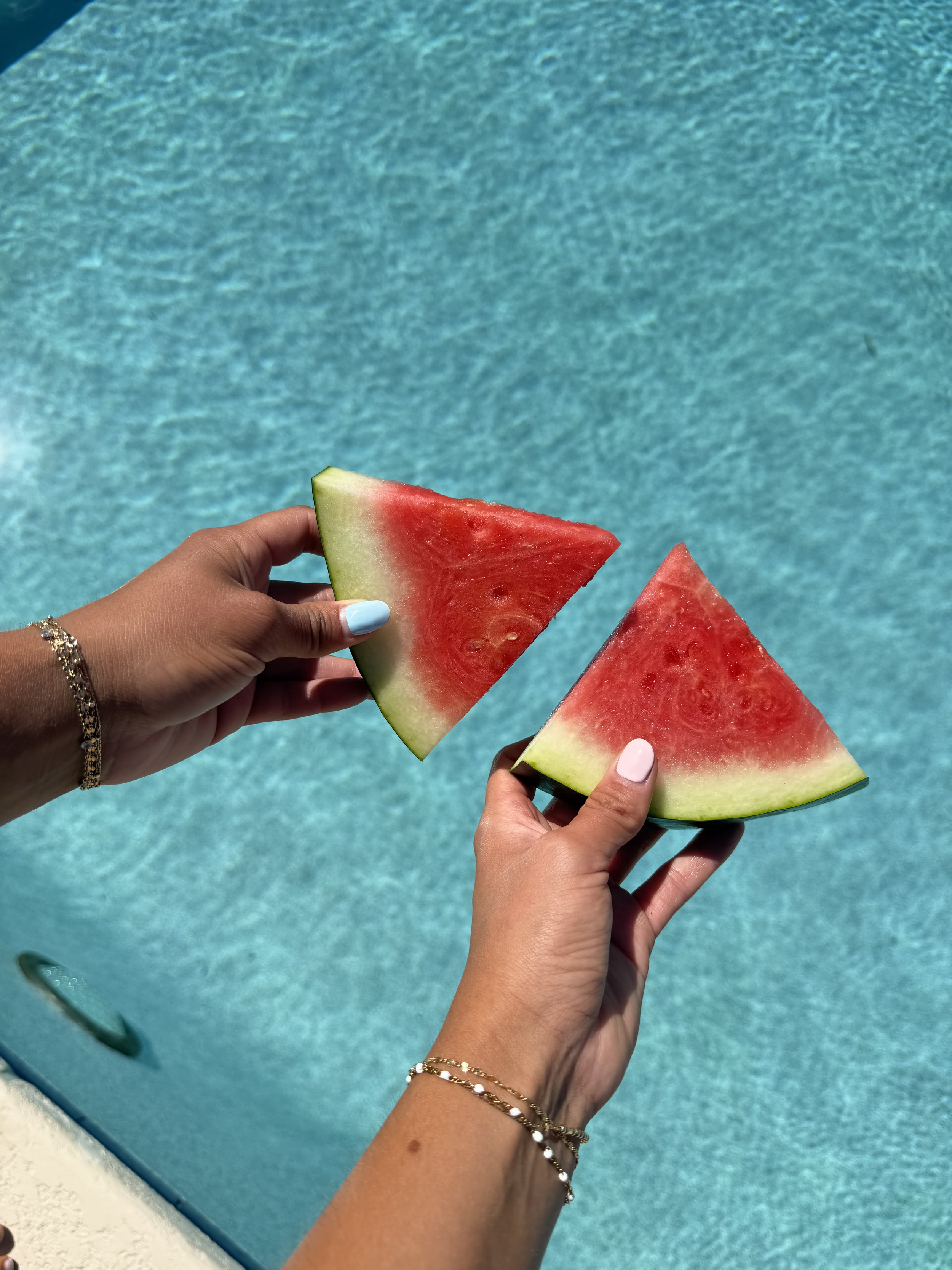watermelon by the pool