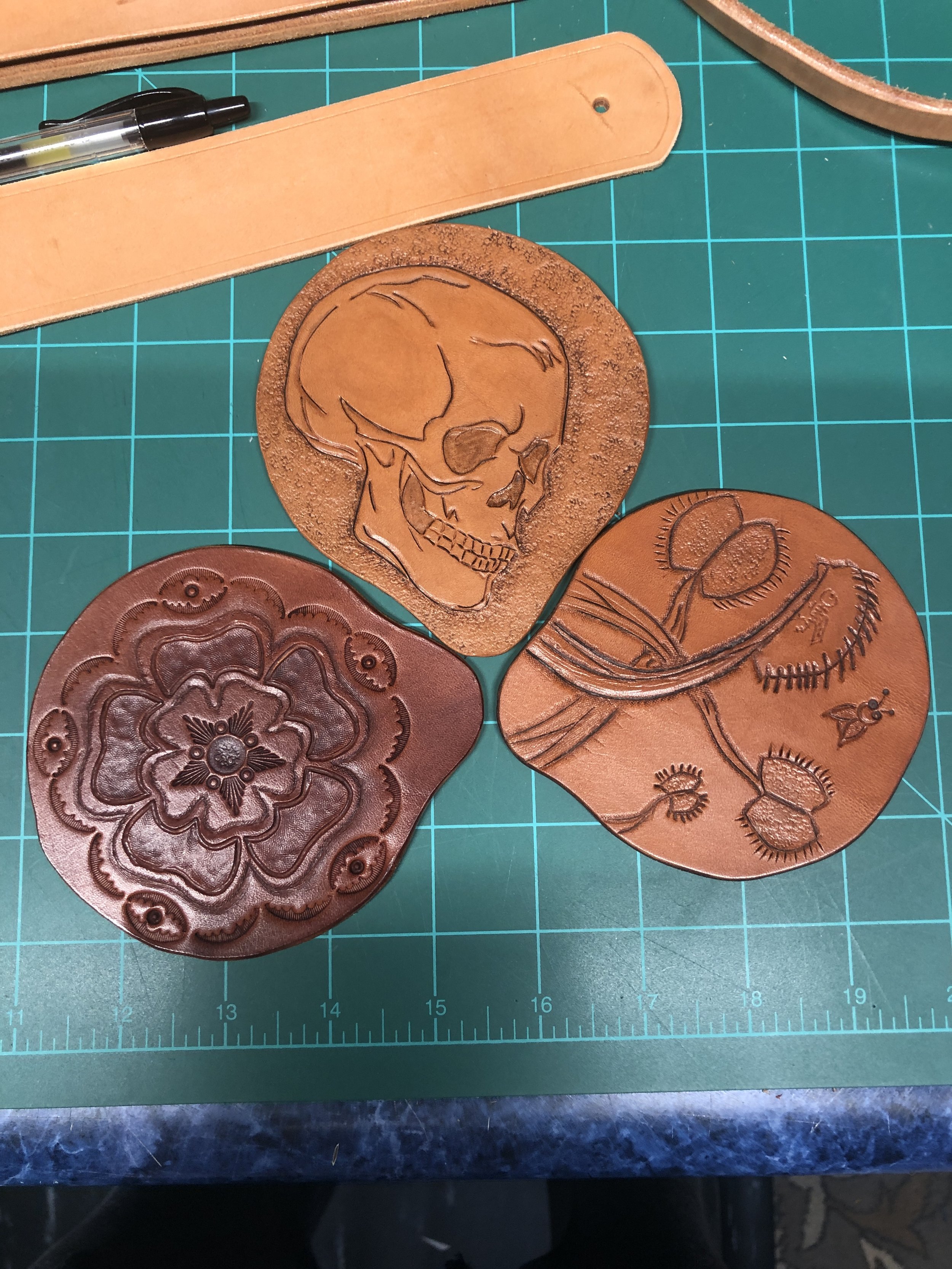 Hand Tolled Mug Cover or Coaster