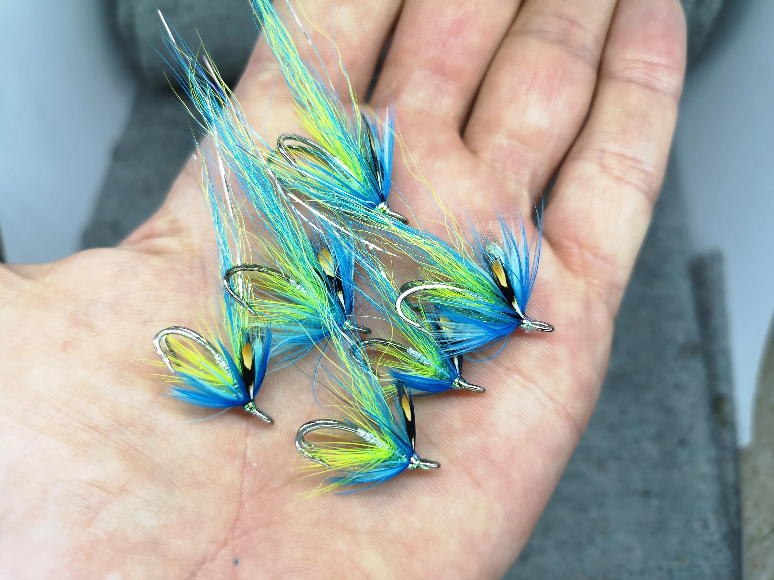 Blue & Yellow Flamethrower Salmon Flies (4).jpg