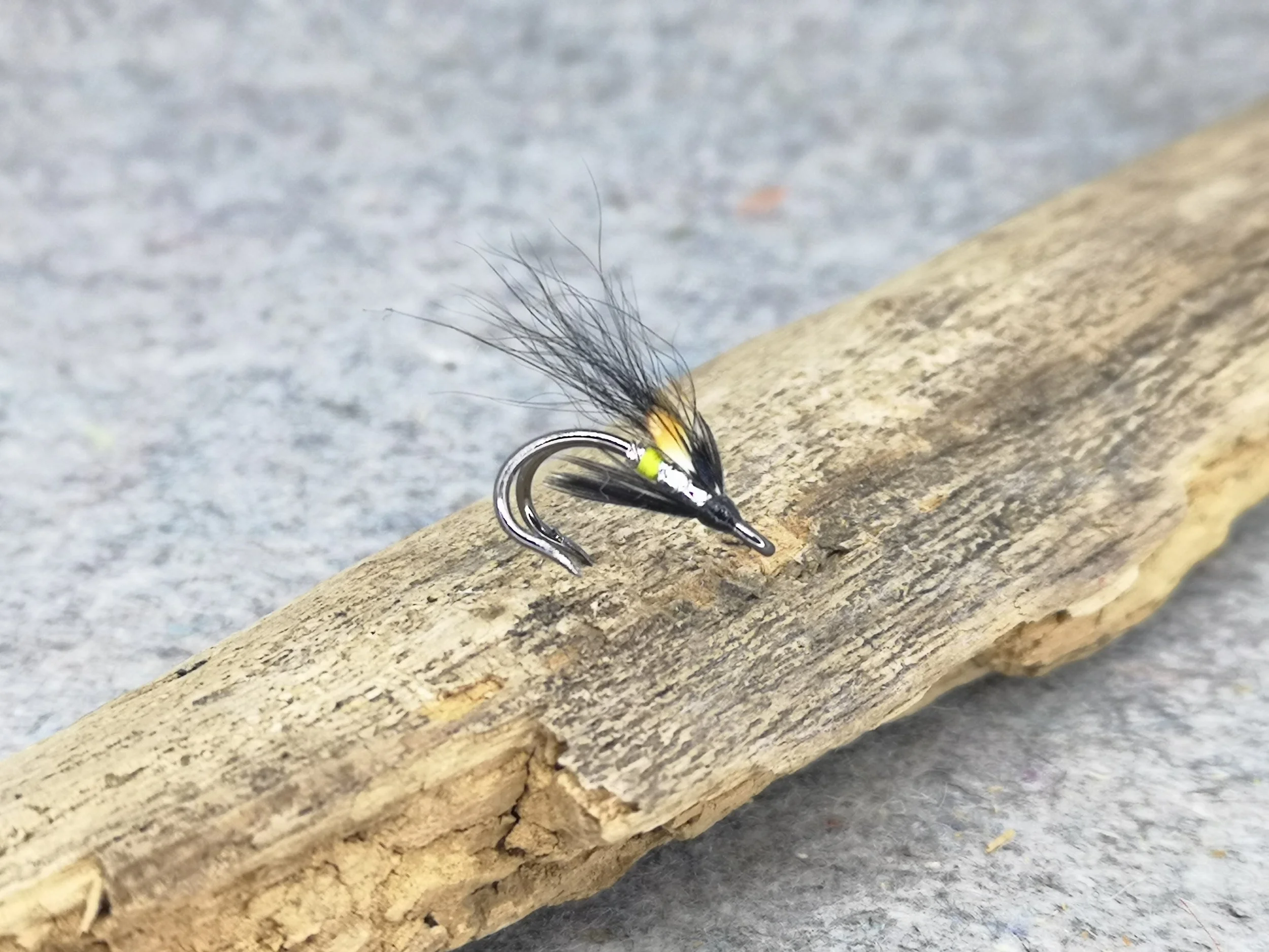 Silver Stoats Tail Micro Salmon Flies Tied on Partridge Nordic Tube Double Hooks