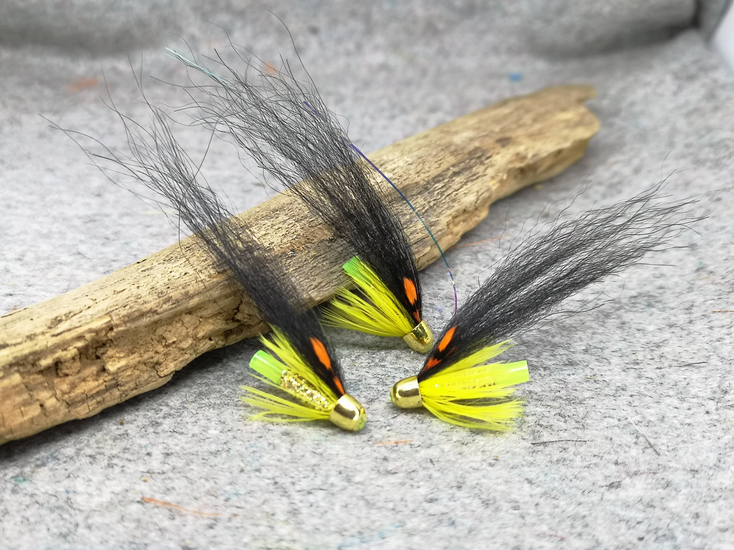 Yellow and Gold Salmon Tube Flies 3/4