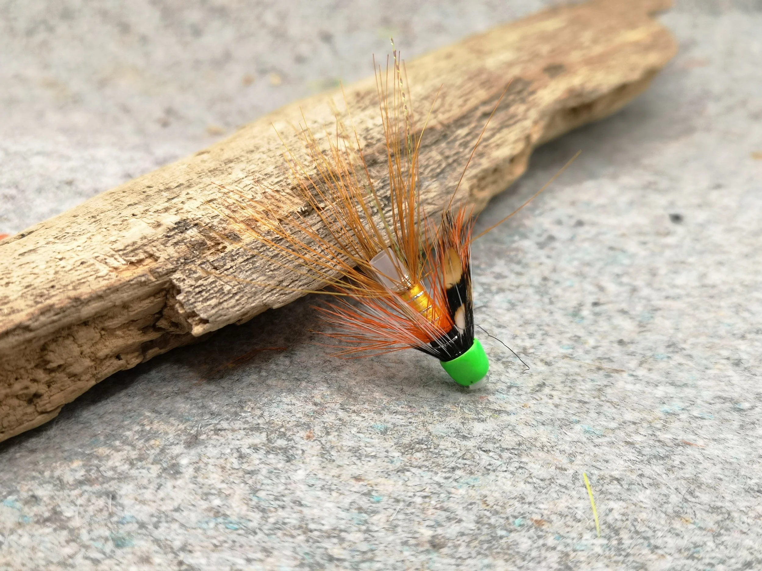 Silk Bann Special Shrimp Salmon Tube fly Tied on Plastic Tube