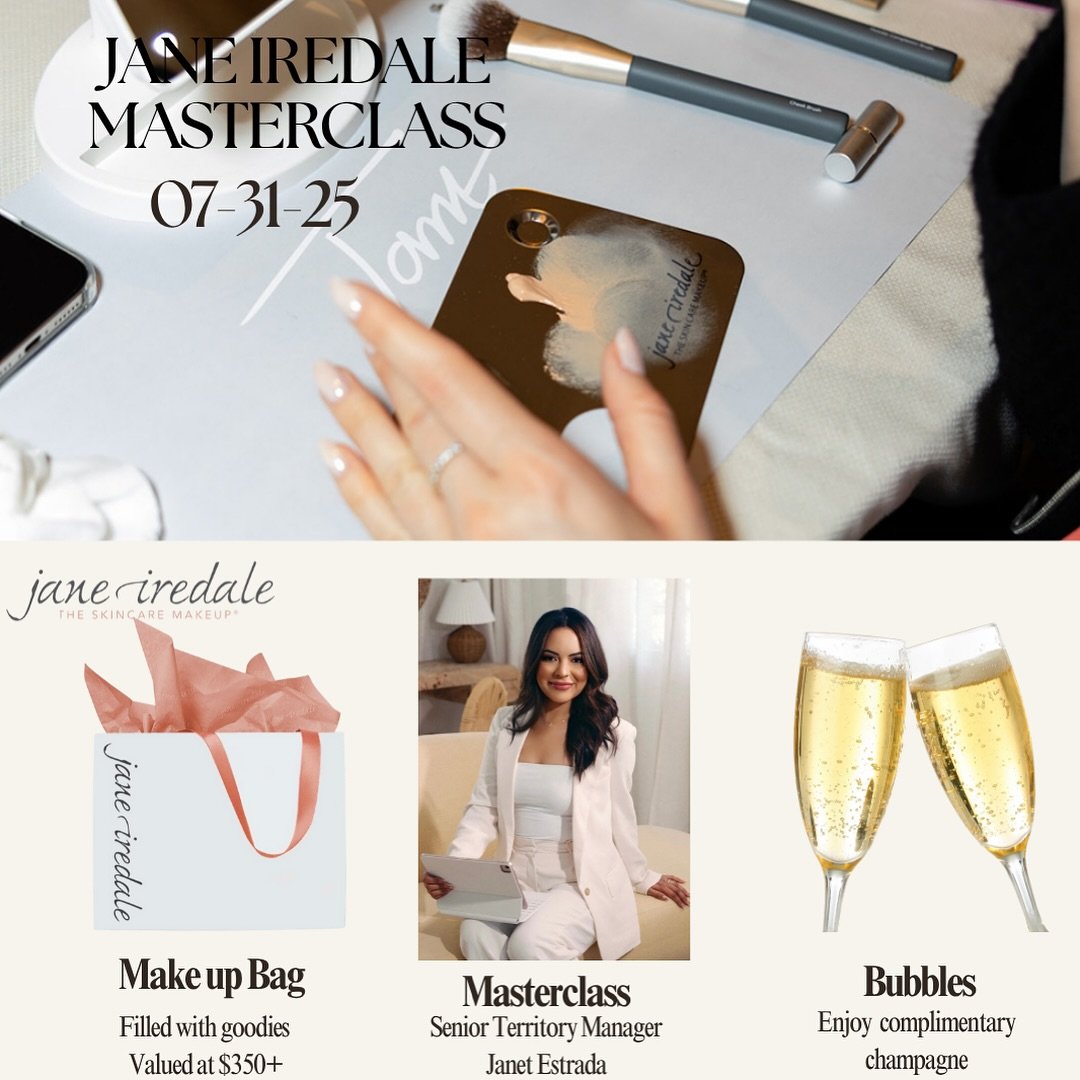 💄✨ Join us for the ultimate beauty experience! ✨💄
We&rsquo;re hosting an exclusive Jane Iredale Masterclass on July 31, 2025 at Pelle Sana Medical Spa &mdash; featuring Senior Territory Manager Janet Estrada! 🌟

🎟️ $125 per person
🛍️ Makeup bag 
