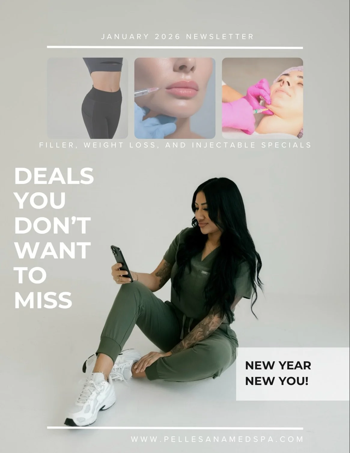 New year, New You! 
2026 is all about refined results 📐 ✨💁&zwj;♀️
January is the perfect time to refresh, sculpt, and invest in yourself, because YOU are worth it💯

&bull; $100 off cosmetic injections
&bull; Free B12 with weight loss sign up
&bull