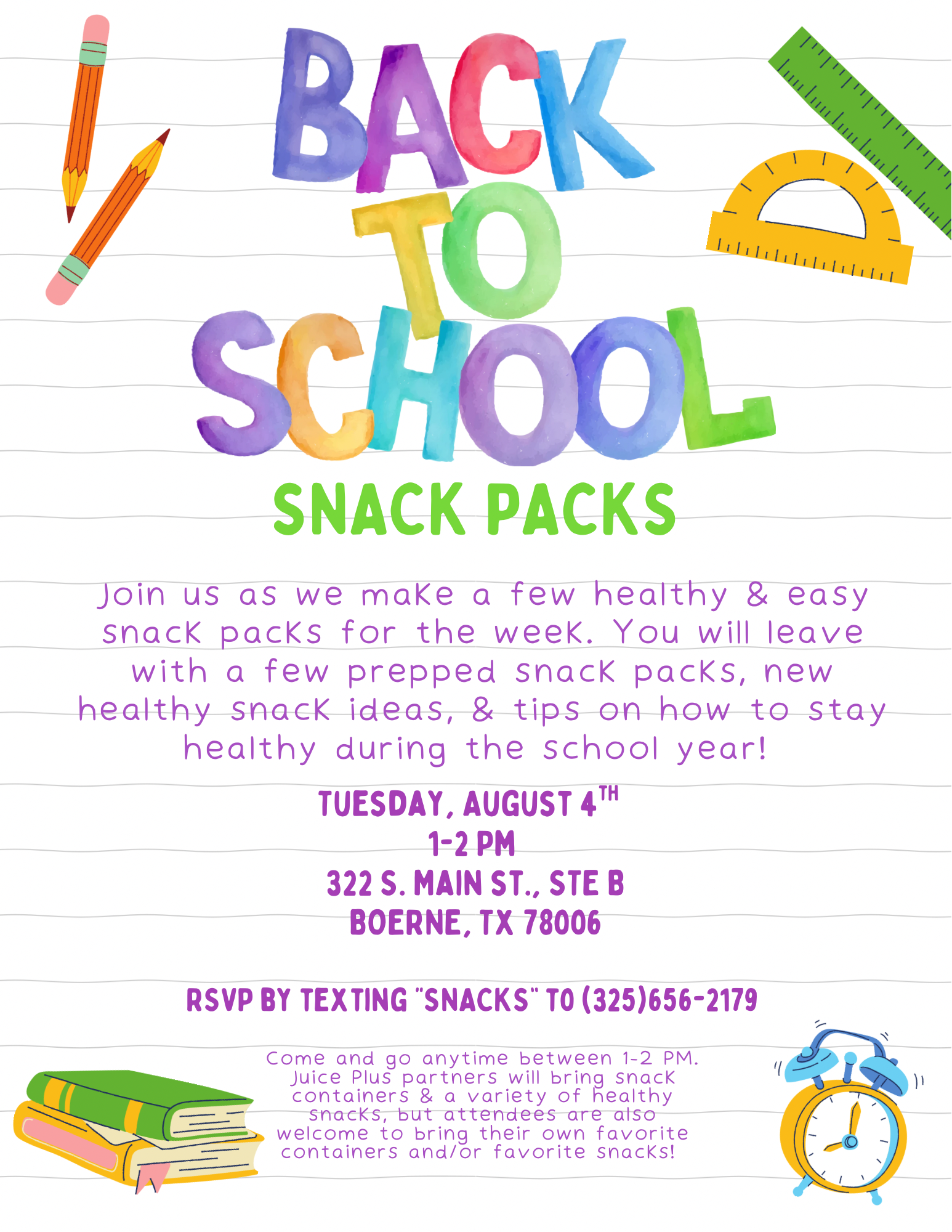 Back to School Snack Packs
