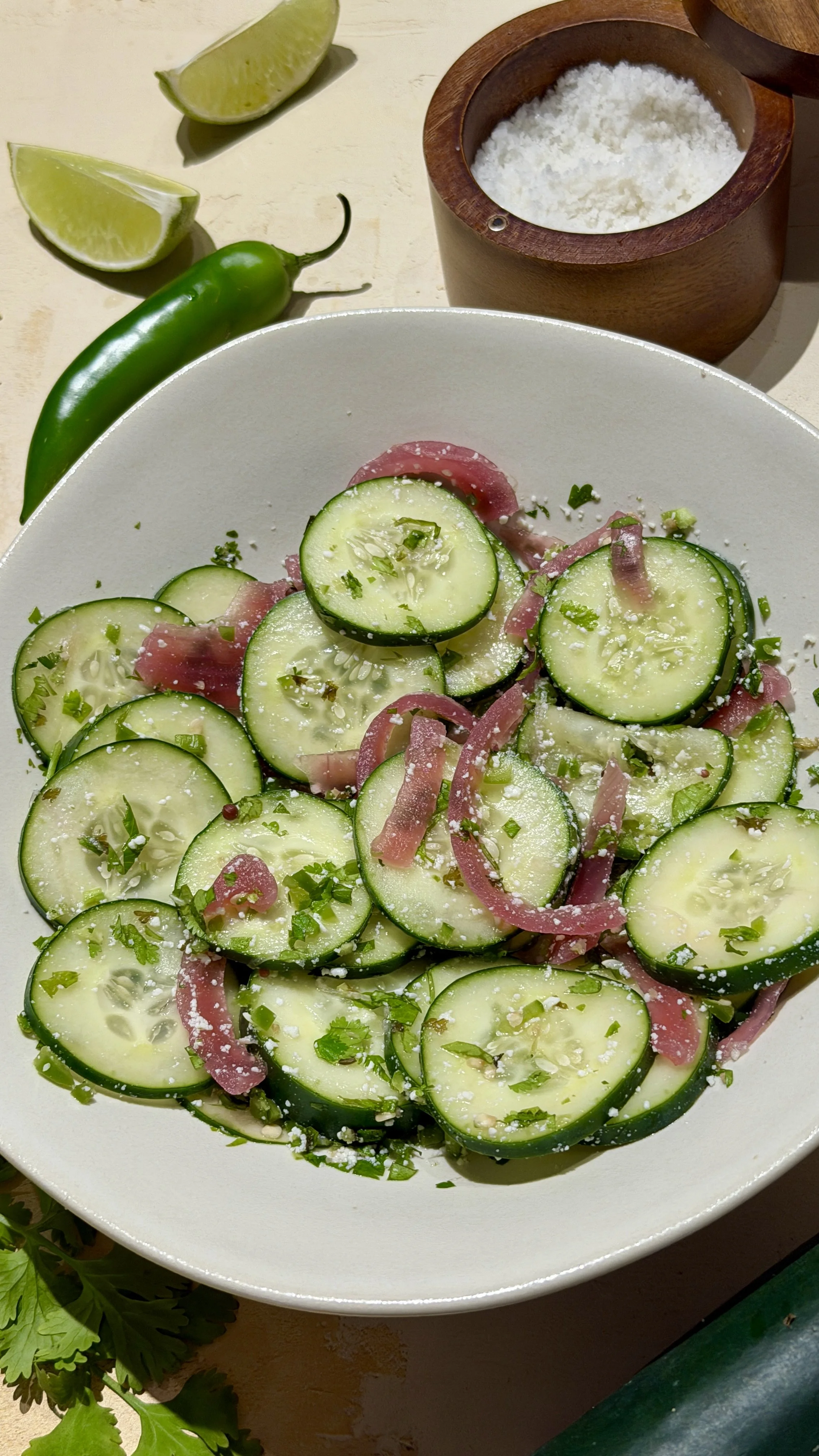 Queso Cotija Cucumber Salad