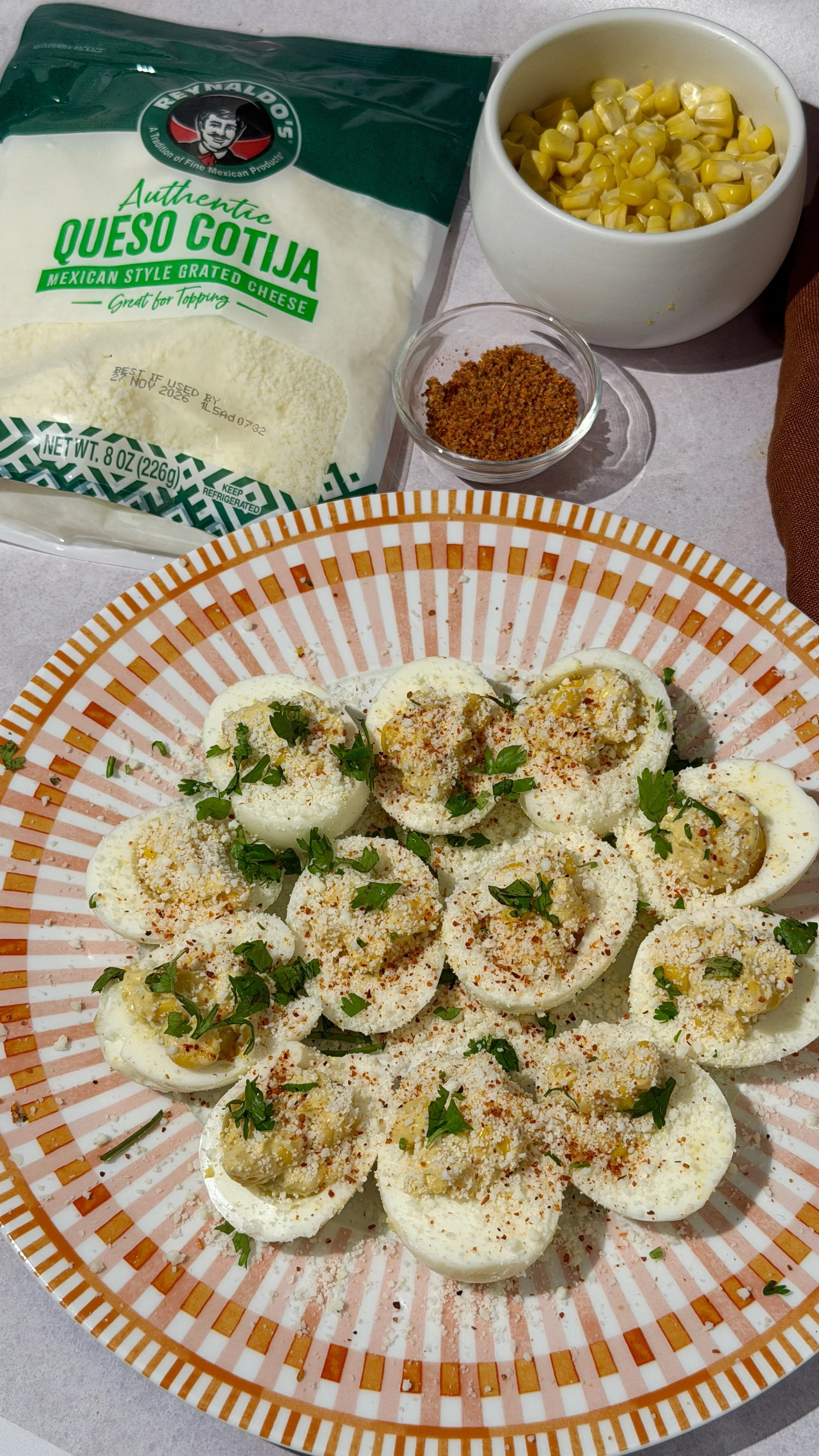 Elote Deviled Eggs